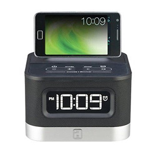 iHome iC50B Universal FM Stereo Alarm Clock Radio with USB Charging for Android & Smartphones - Bedside Nightstand, Office, Travel, Dorm Room Essential