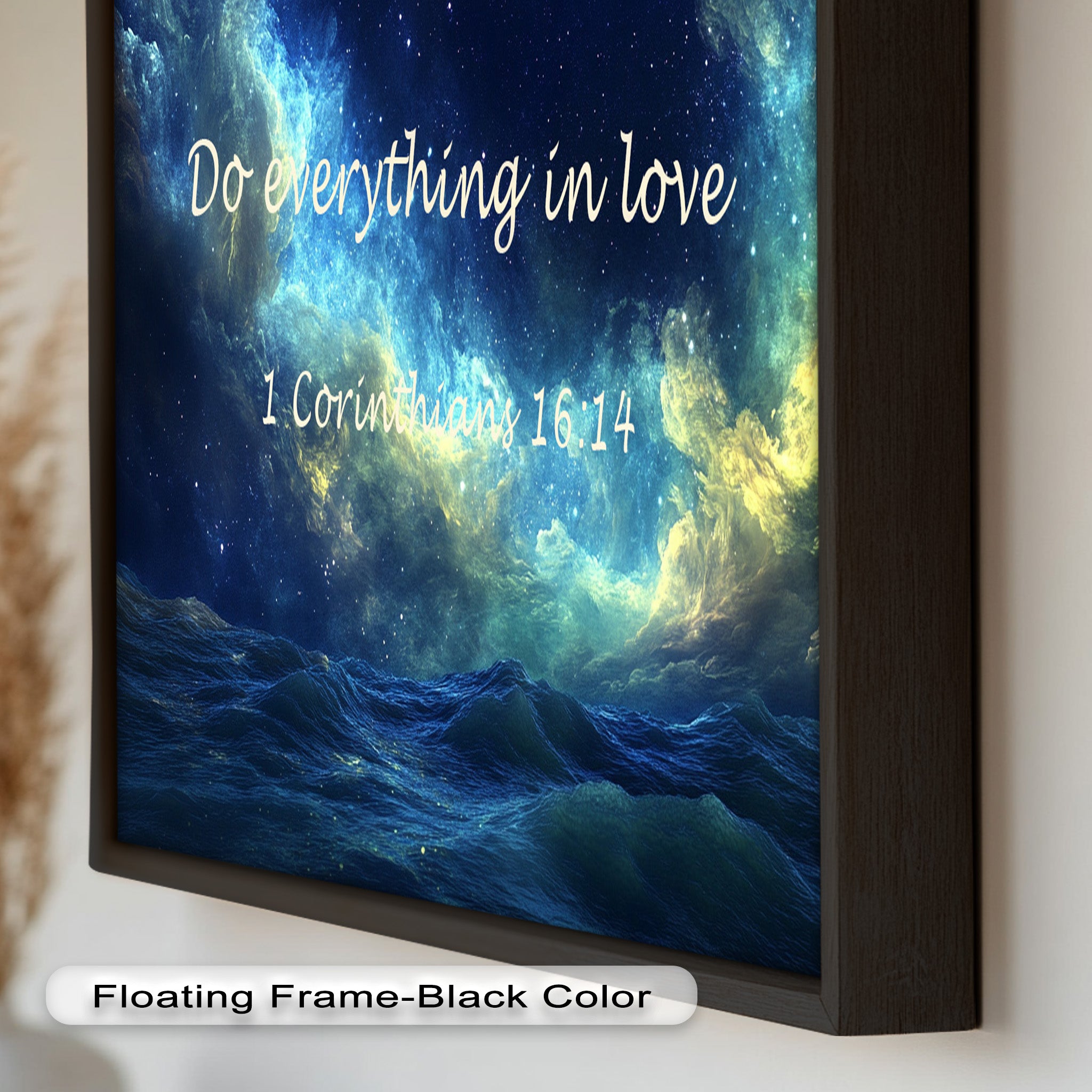 1 Corinthians 16:14 Bible Verse Canvas Print - Christian Wall Art with Love and Faith Scripture - Perfect for Home Decor, Church Gifts & Spiritual Inspiration