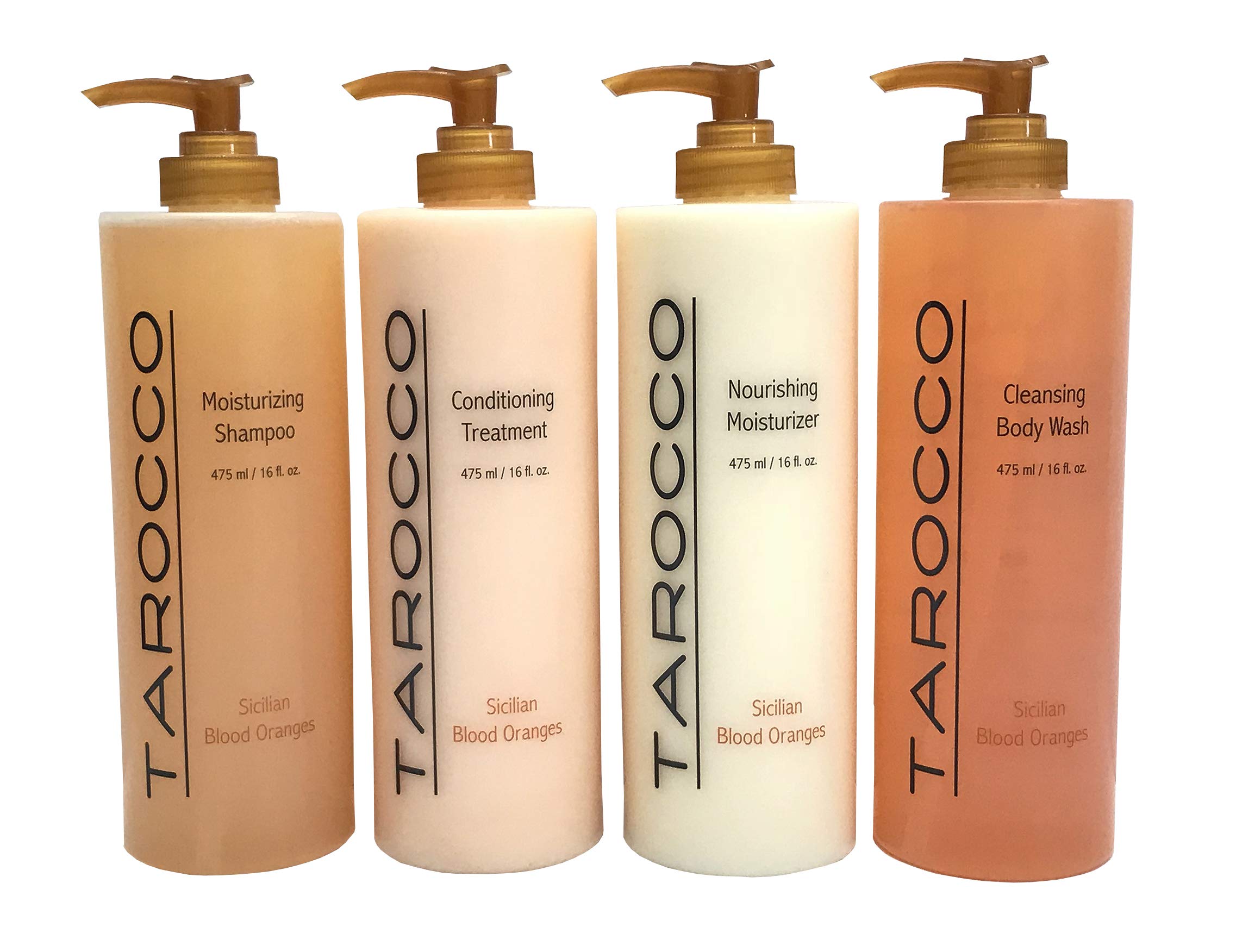 Baronessa Cali's Tarocco 4-Pack Hair Care Set - 16 oz Shampoo, Conditioner, Moisturizer & Body Wash for Dry & Damaged Hair - Perfect for Salon & Home Use