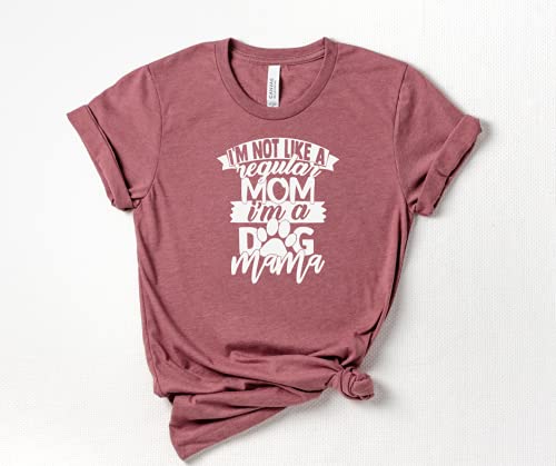 Cute Dog Mama Shirt - Stay at Home Dog Mom T-Shirt with Paw Prints, Perfect Mother's Day & Birthday Gift for Dog Lovers, Plus Size Dog Mom Tee for Casual Wear & Dog Park Outings