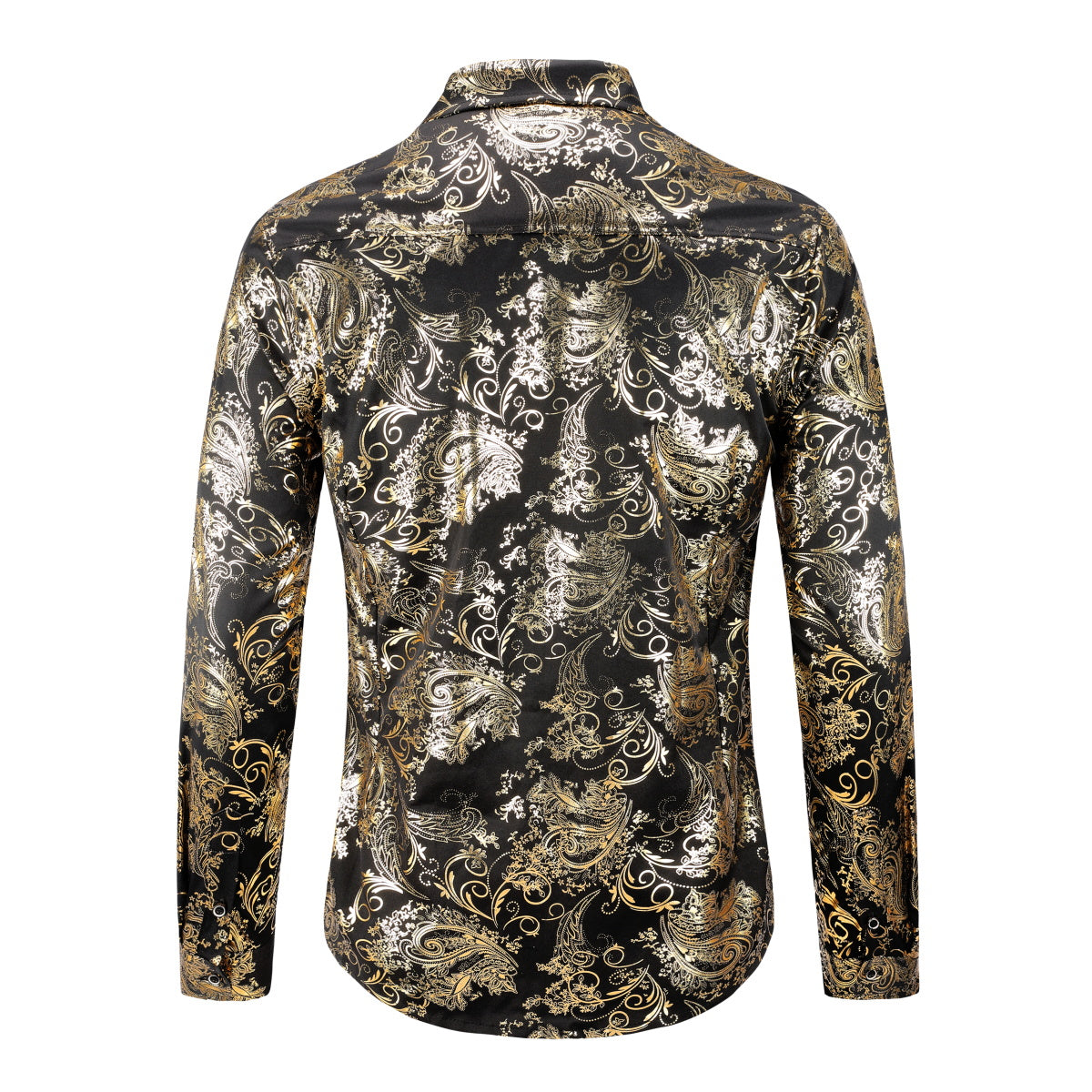 Stylish Men's Floral Print Long Sleeve Shirt in Gold - Perfect for Casual Wear, Date Nights & Spring Outfits