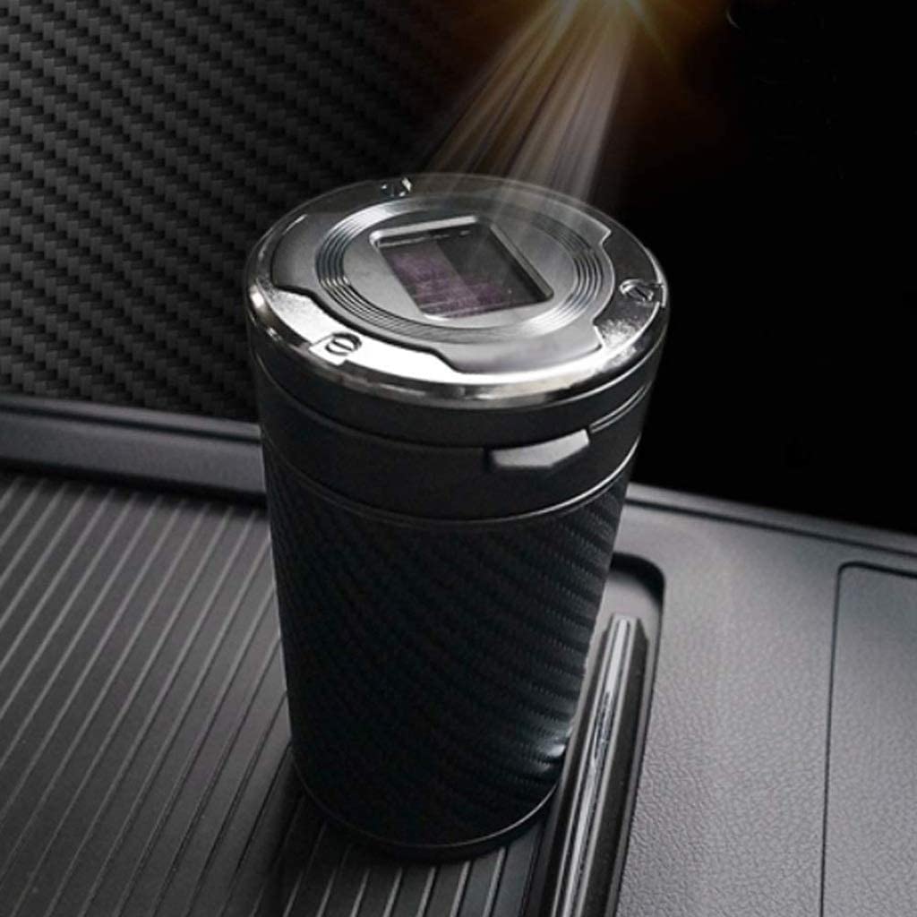 Detachable Car Ashtray with Lighter Set - Blue LED Light Indicator & Lid for Car, Home, Office & Travel | Perfect for Smokers on the Go
