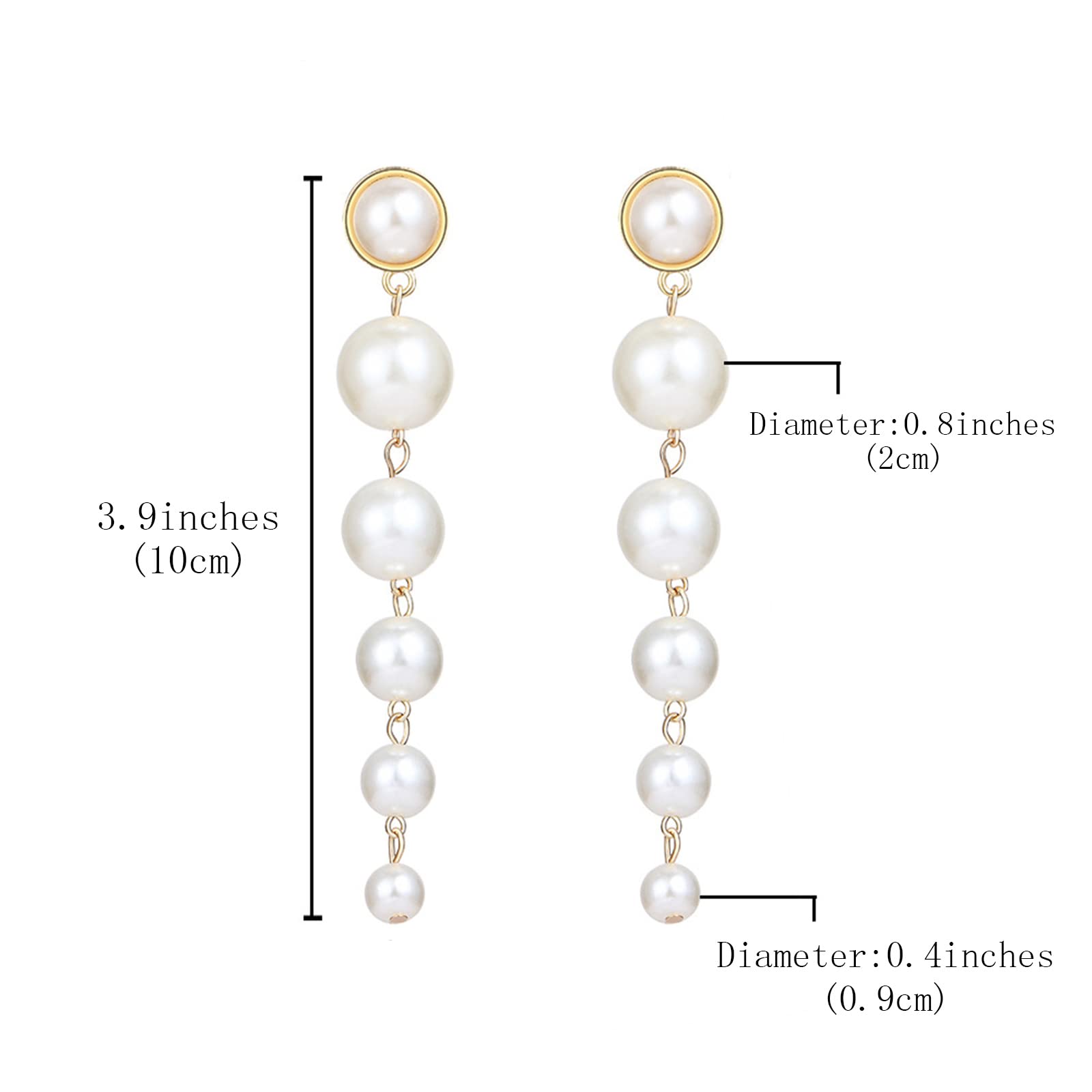 Olbye Pearl Long Dangle Earrings for Women - Gold Bohemian Statement Pendant Earrings with Charm, Elegant Pearls for Trendy Jewelry | Perfect for Parties, Weddings & Boho Fashion