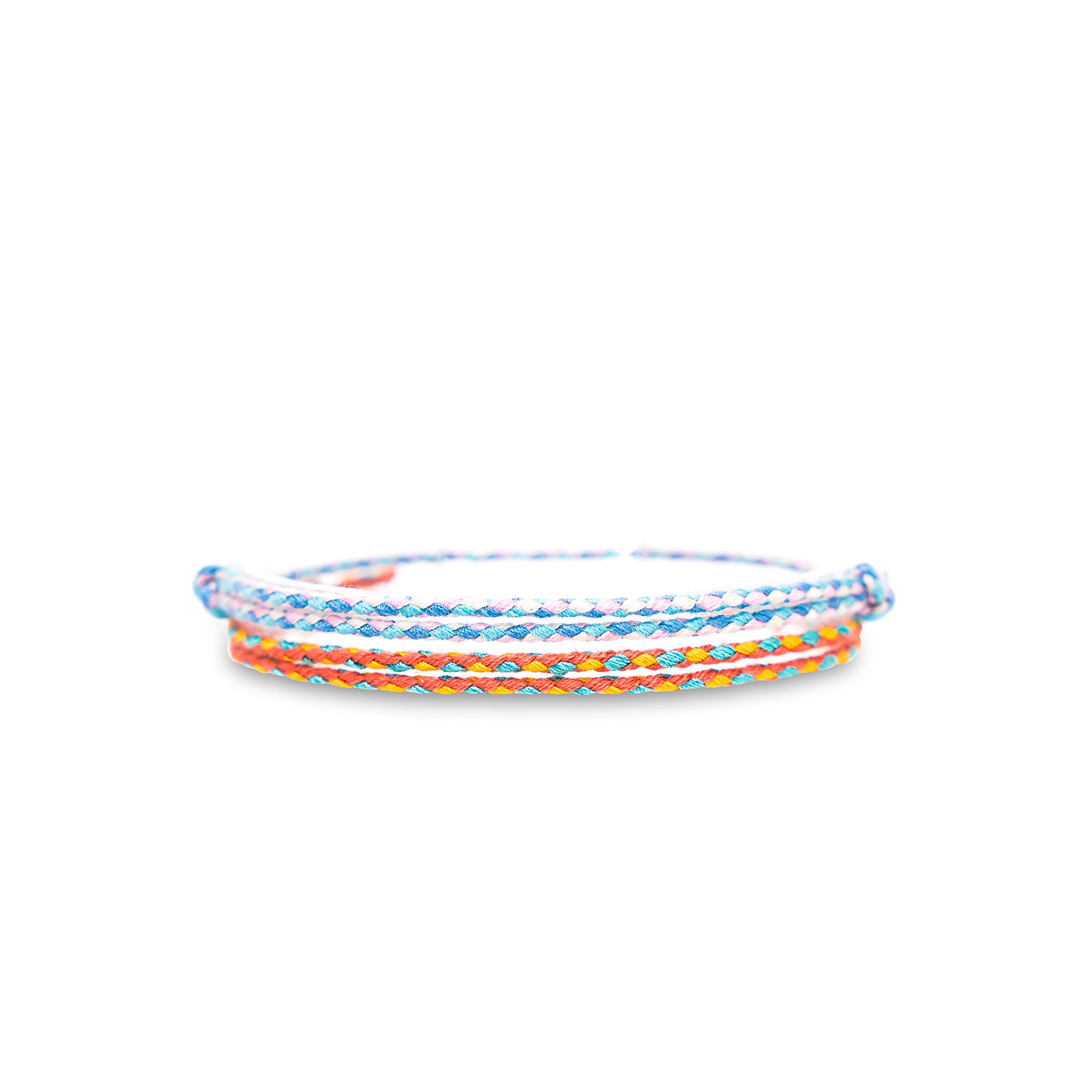 2 Pcs Wave String Bracelet Set for Men & Women - Waterproof Adjustable Braided Thin Summer Bracelets - Beach Wedding Festival Accessories - Perfect for Surfing, Vacation and Boho Style Outfits