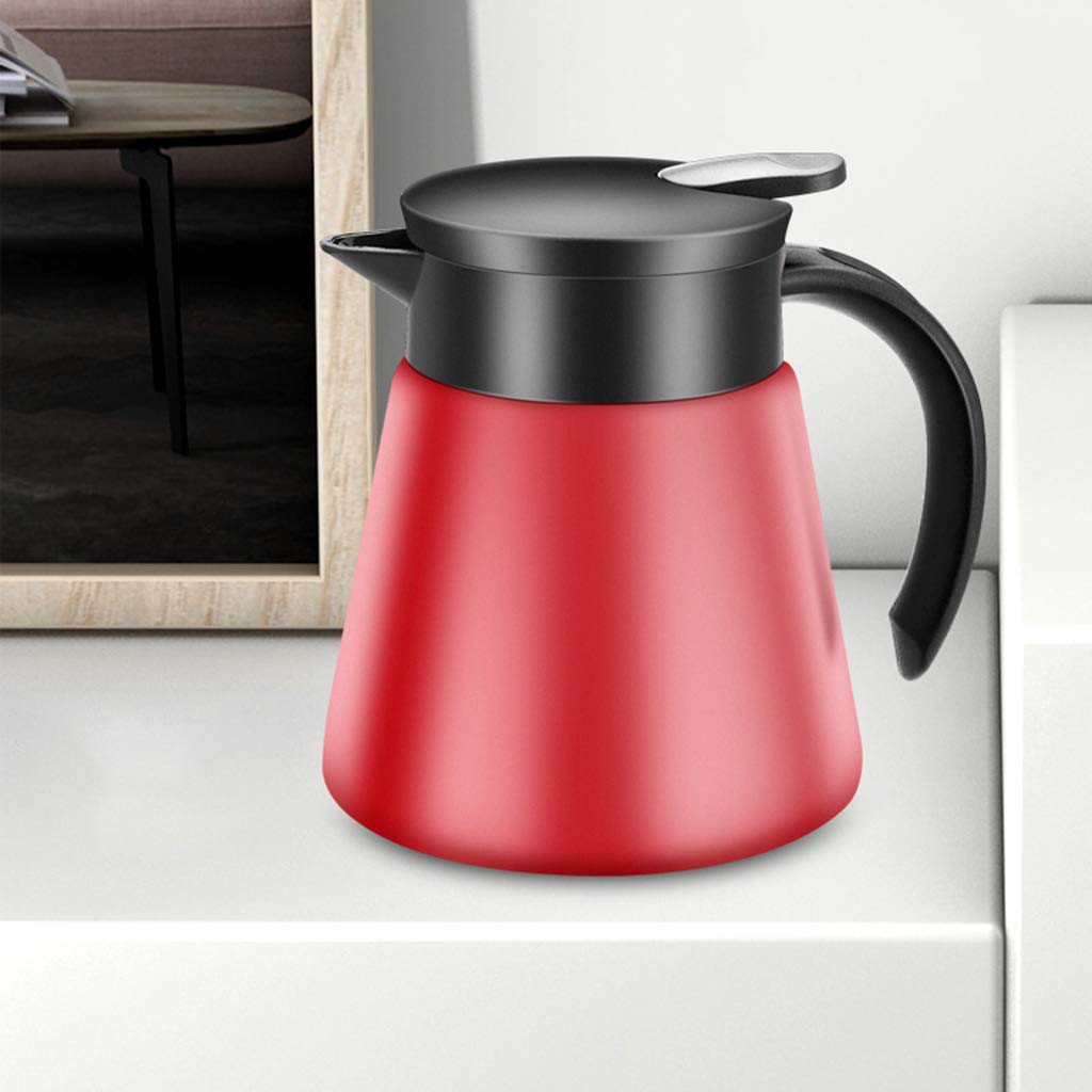 600ml/880ml Stainless Steel Double Wall Vacuum Insulated Milk Tea Kettle - White | Heat & Cold Retention | Perfect for Coffee, Tea & Beverage Serving at Home, Office or Cafe