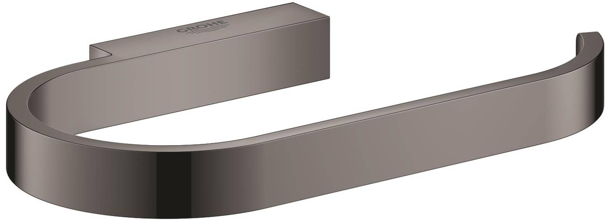 GROHE 41068A00 Selection Toilet Paper Holder - Hard Graphite Finish, Modern Bathroom Accessory for Home & Commercial Use
