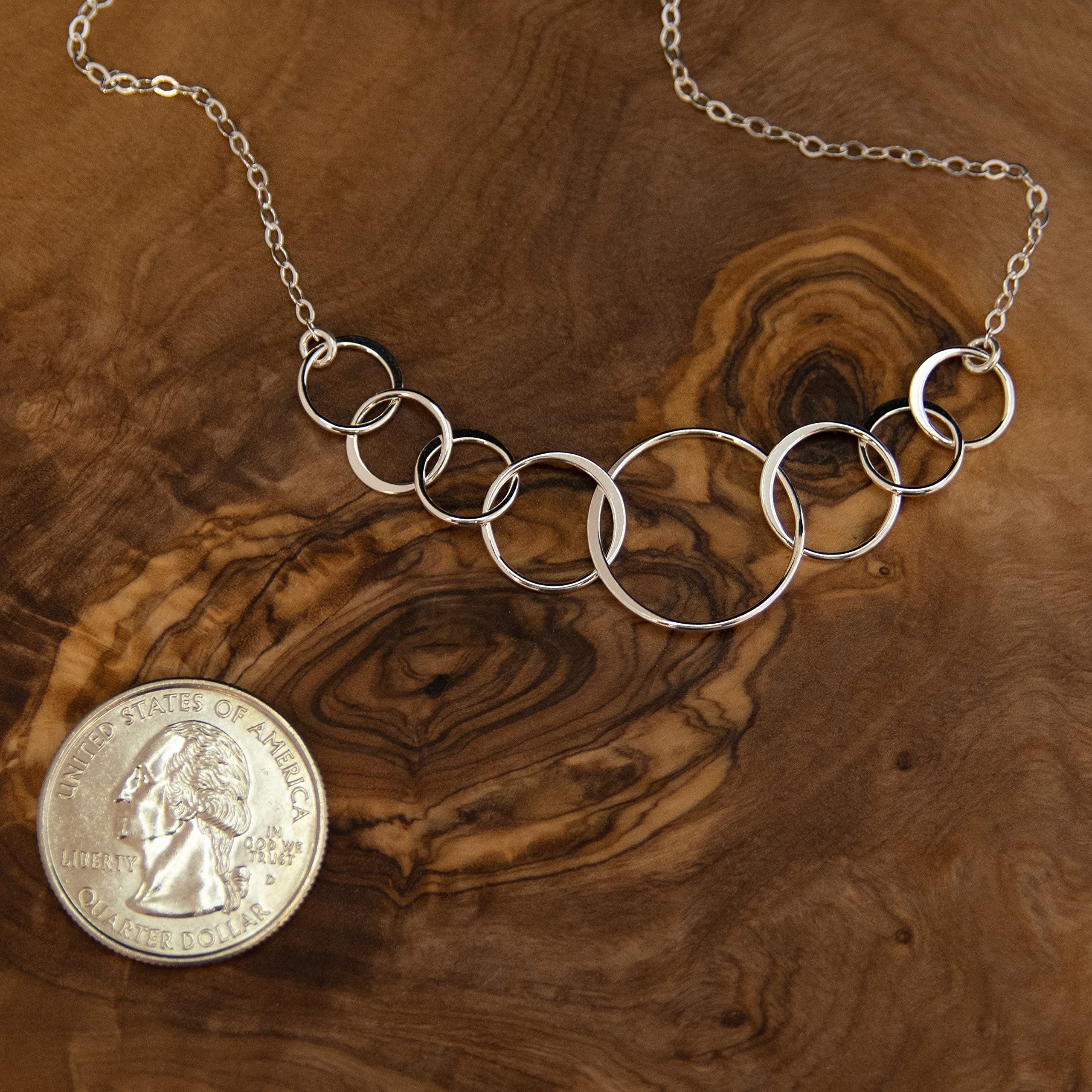 EFYTAL Sterling Silver Eight Circle Necklace - Elegant 80th Birthday Gift for Women, 80 Year Old Birthday Present, Party Decoration | Perfect for Milestone Celebrations, Anniversaries & Special Occasions