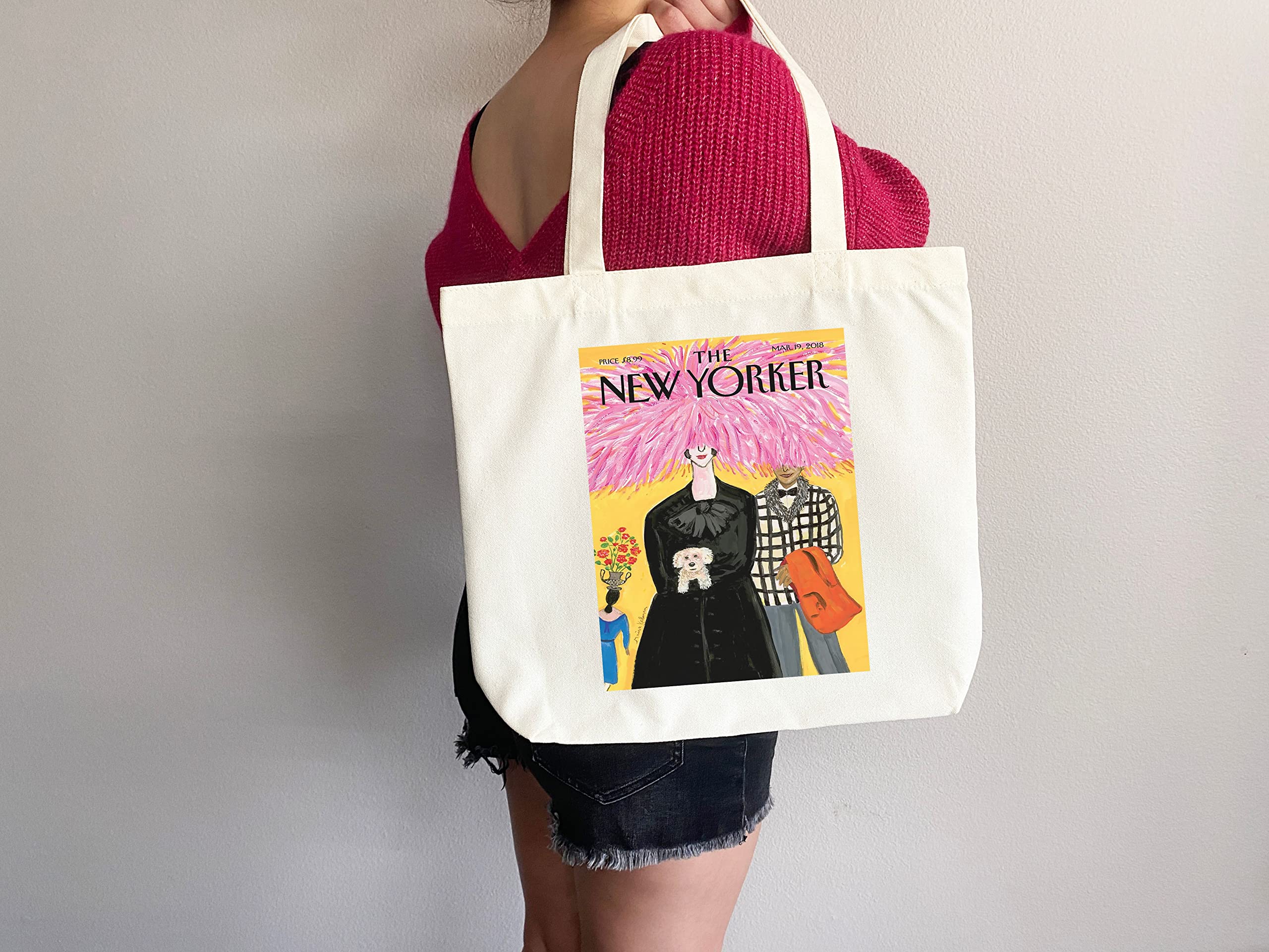 New Yorker Magazine Tote Bag - Stylish Canvas Shopper with Art Print - Perfect for Groceries, Beach Trips & Everyday Use (Tote Bag Only)
