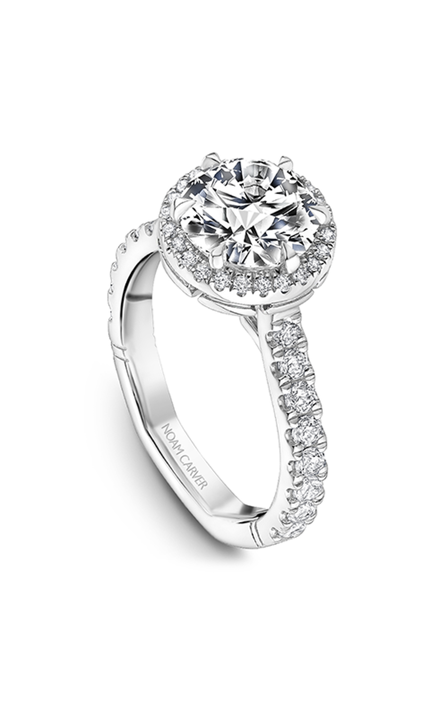Noam Carver Atelier A001 01A Diamond Engagement Ring - 14K White Gold Solitaire Ring for Women, Perfect Proposal Gift & Wedding Jewelry