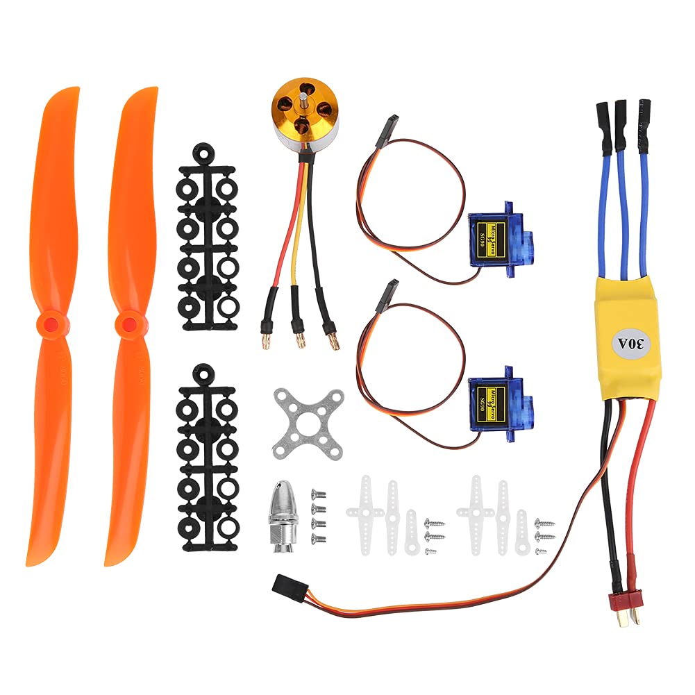 A2212 1400KV Brushless Motor & 30A ESC with SG90 9G Micro Servo & 8060 Propeller - RC Helicopter & Plane Accessory Kit for DIY Drone Building and Aerial Photography