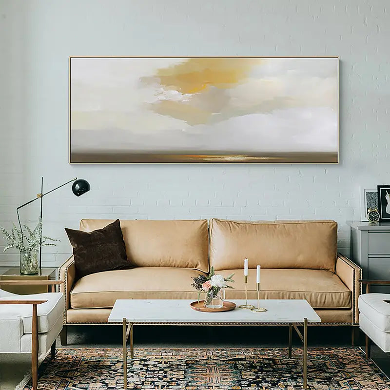Ocean and Sky Painting #OS 015 - Handmade Canvas Wall Art for Home & Office Decor - Perfect for Living Room, Bedroom, or Office Wall Decoration