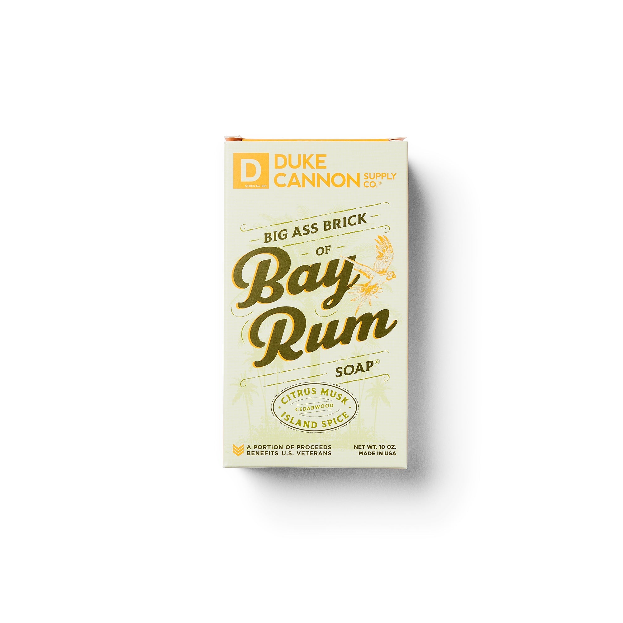 Duke Cannon Bay Rum Big Ass Brick of Soap - Large Men's Grooming Bar Soap with Natural Ingredients for Shower & Bath - Perfect for Travel, Camping & Gifts