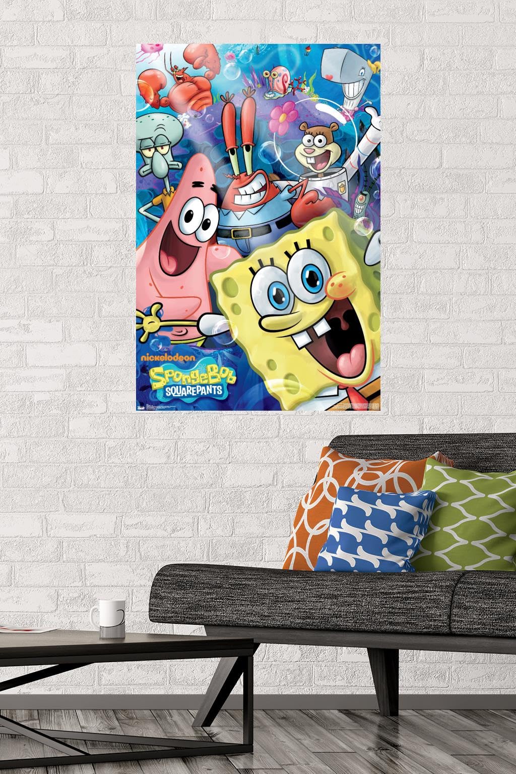 Trends International Nickelodeon SpongeBob SquarePants Joy Wall Poster - 22.375 x 34 Inches Premium Quality Poster & Mounting Bundle - Perfect for Kids' Bedrooms, Playrooms & Classroom Decor