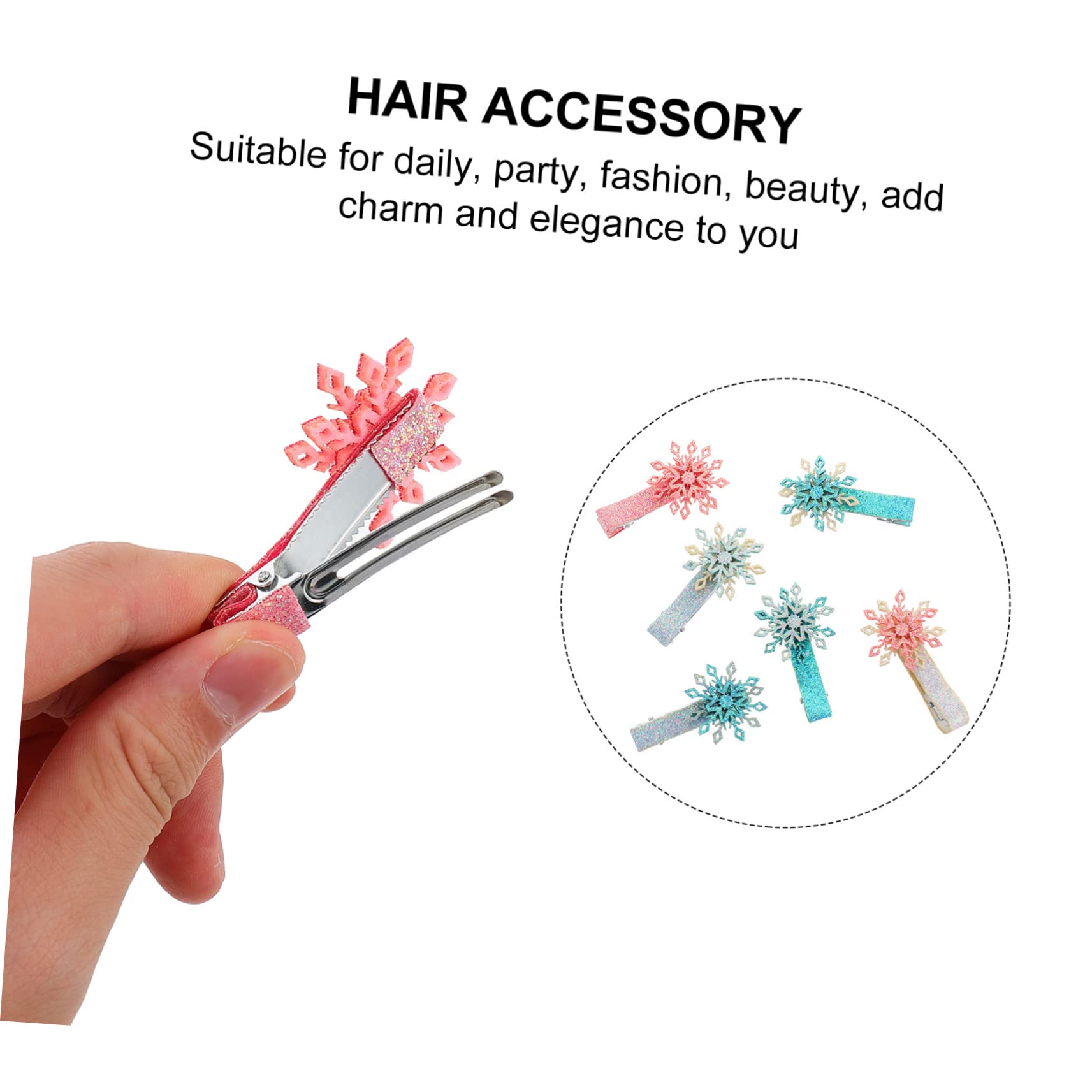 TOYANDONA 18 Pcs Winter Snowflake Hair Clips - Non-Slip Alligator Hairpins with Sequins for Toddler & Baby Girls | Holiday Hair Accessories for Christmas, Birthday Parties & Special Occasions
