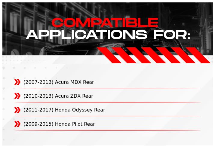 R1 Concepts Premium Rear Brake Kit - Ceramic Brake Pads & Rotors for 2007-2017 Acura MDX, ZDX, Honda Odyssey, Pilot | High-Performance Braking | Perfect for City Driving & Highway Commutes
