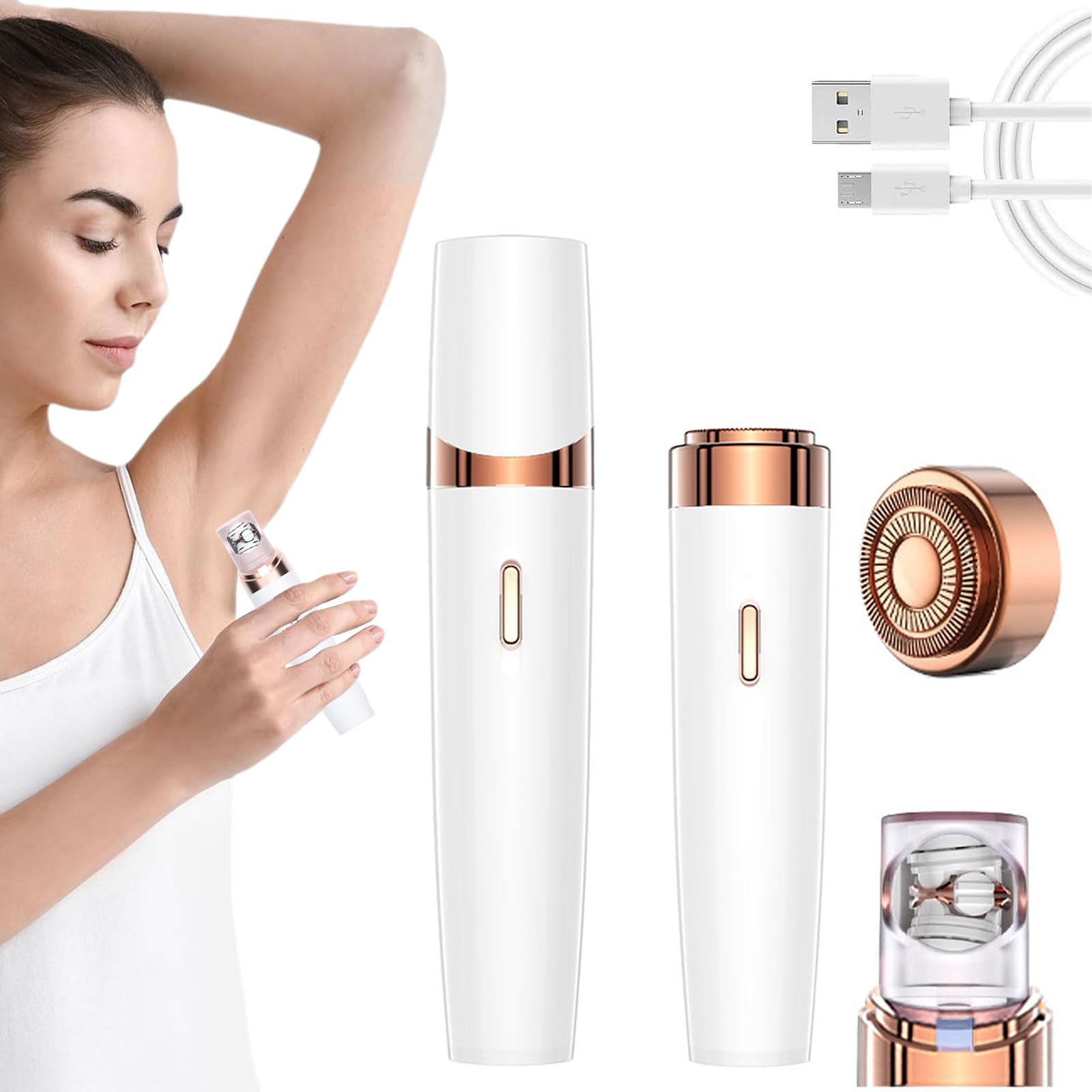 2025 Pluxy 3.0 Women's Facial Epilator - 7-in-1 Painless Hair Removal Device for Face, Body, Legs & Underarms | Smooth Skin at Home, Perfect for Travel & Quick Grooming
