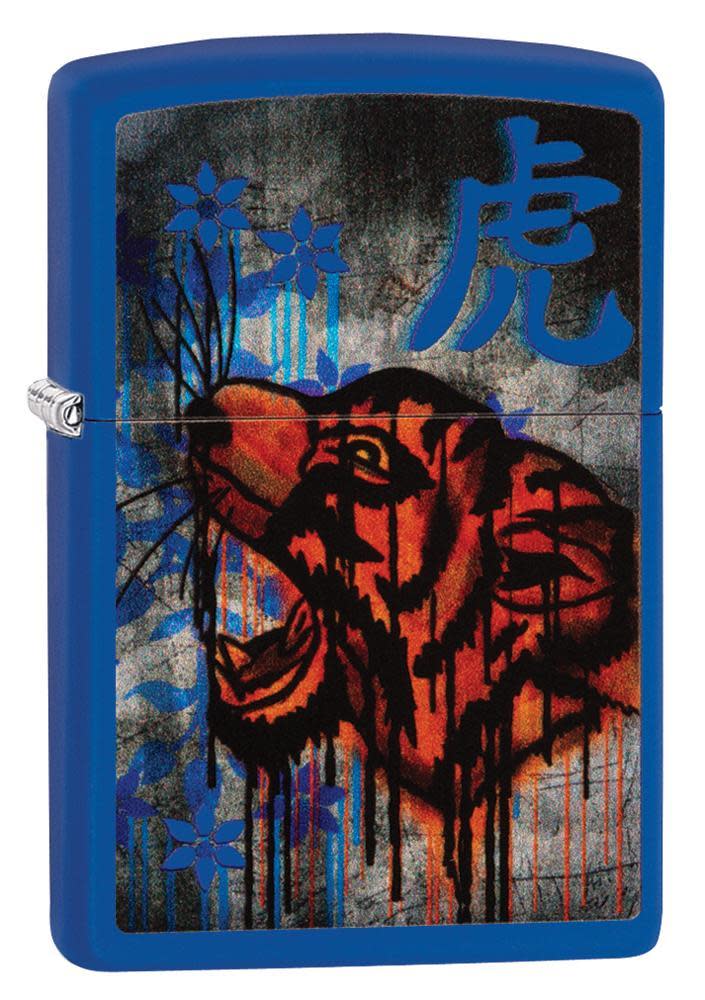 Royal Blue Tiger Print T-Shirt for Men - Stylish Graphic Tee for Casual Wear, Street Fashion & Everyday Outfits