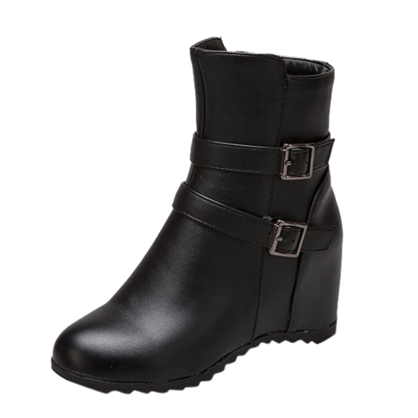 Women's Cowboy Boots Size 12 - Fashion Western Boots with Wedge Heel & British Buckle Belt - Perfect for Country Dancing, Rodeo Events & Western Style Outfits