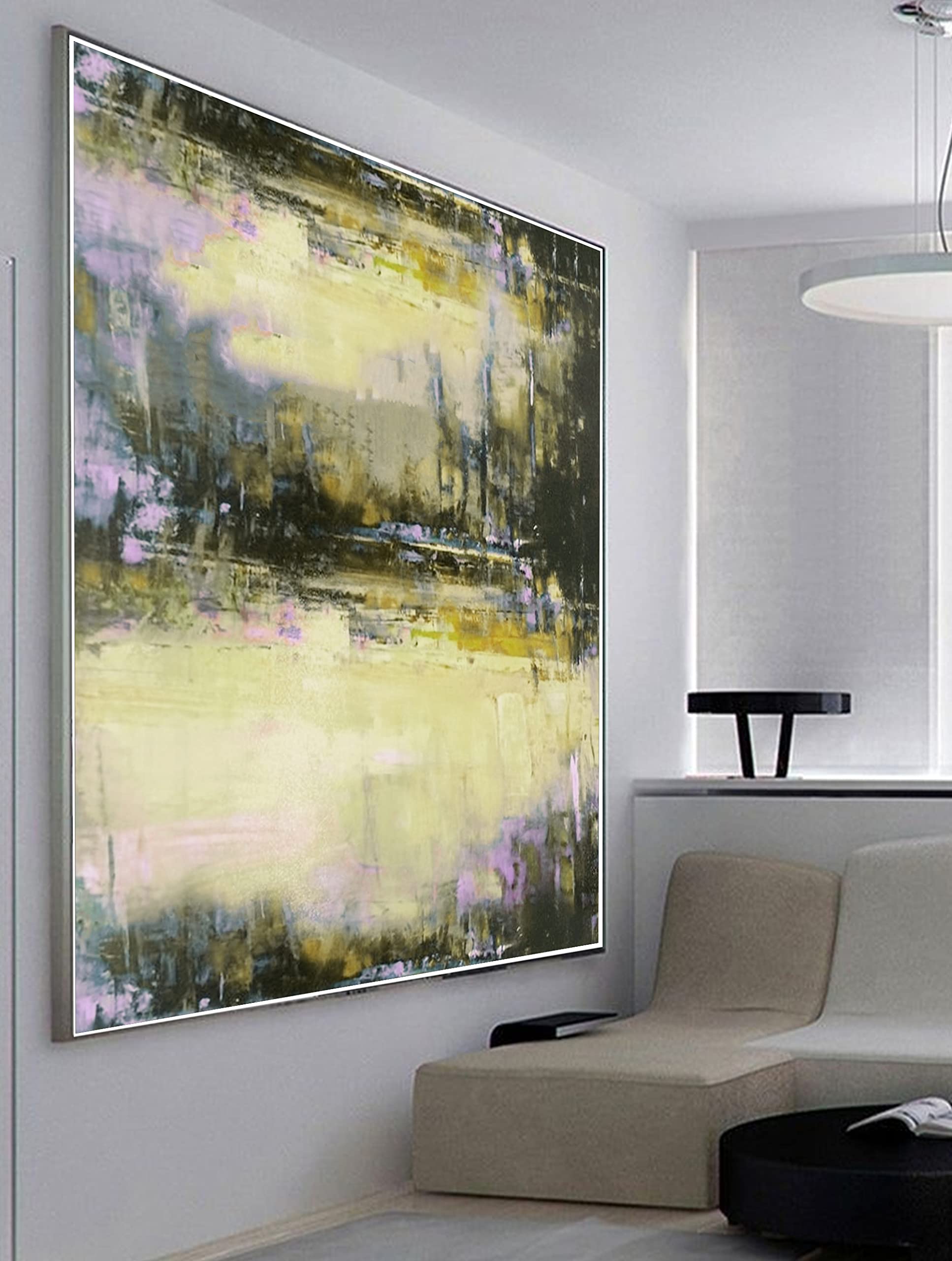 Handmade Abstract Oil Painting on Canvas - 60x60 Inch Large Wall Art for Home Decor, Living Room, Bedroom & Hotel Decoration - Unique Modern Artwork