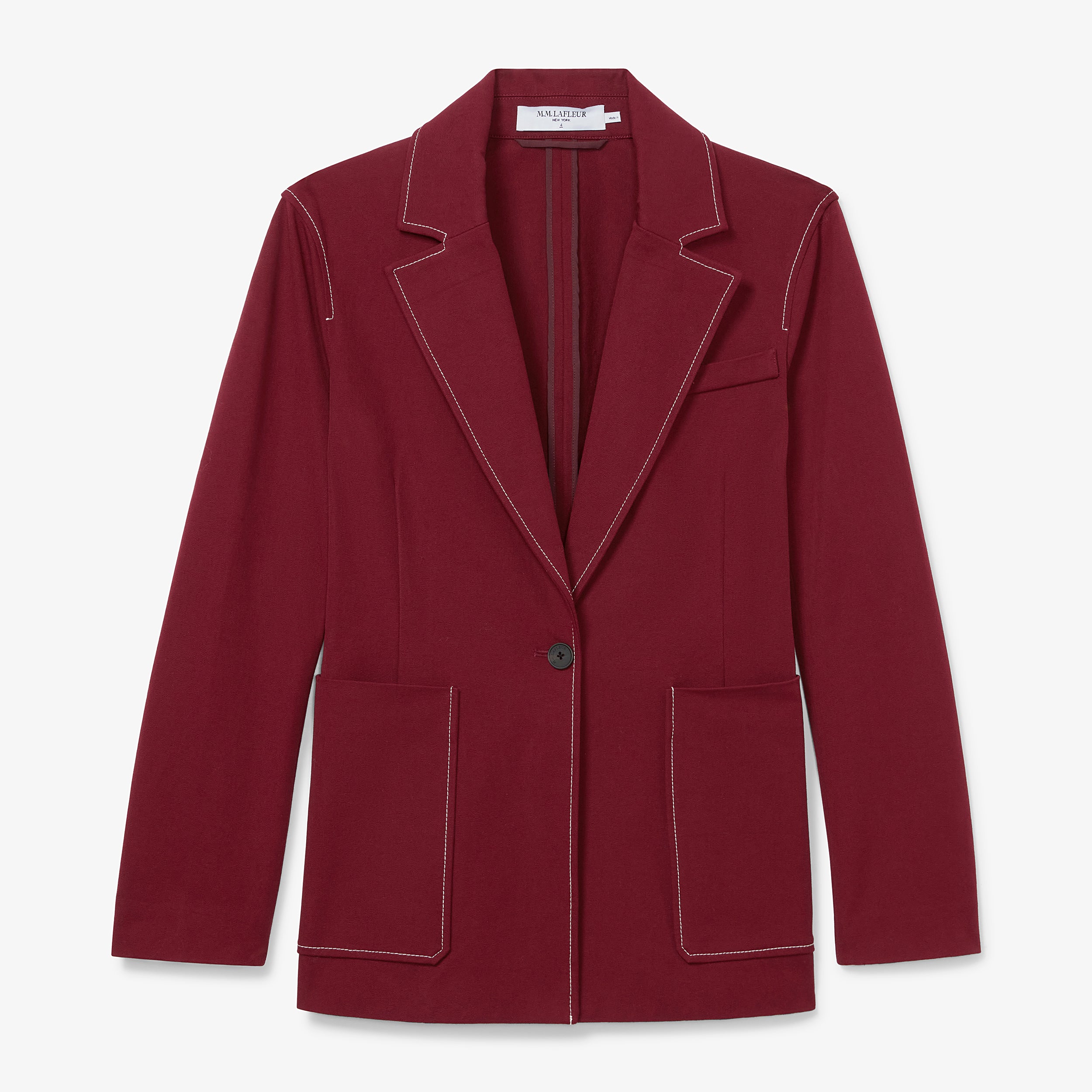 Grenville Jacket - Eco-Friendly Contrast Stitch Denim Alternative in Berry Jam Color | Perfect for Casual Outings & Outdoor Adventures