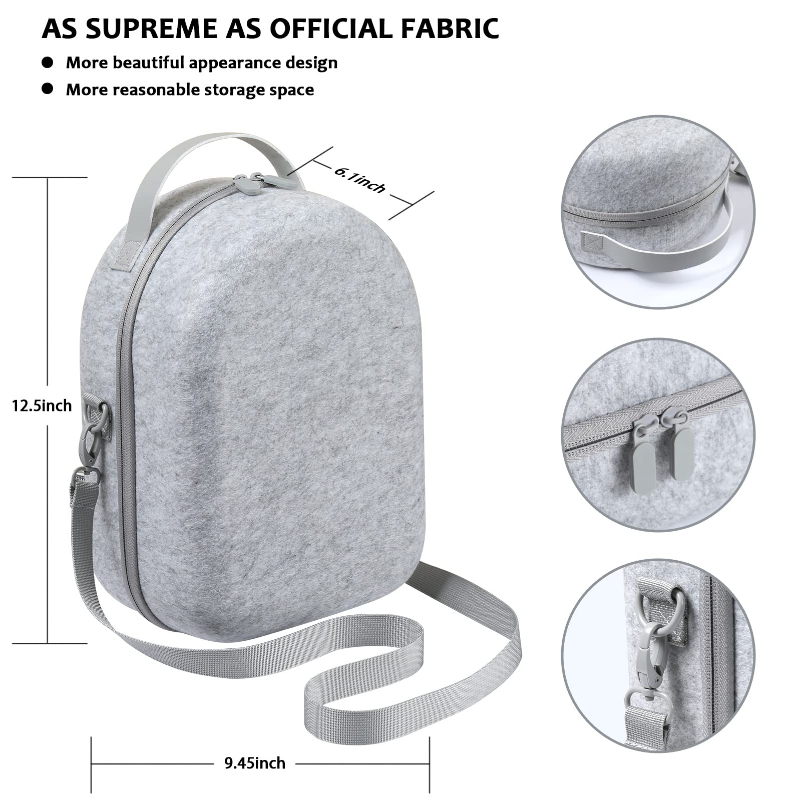 Meta/Oculus Quest 2 VR Headset Carry Case - Large Capacity Protective Storage Box for Elite Strap & Accessories | Durable Travel Organizer for VR Gaming Gear (Grey) | Perfect for Home Storage & On-the-Go VR Gaming