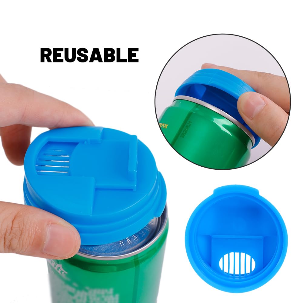 Reusable Soda Can Covers & Lids - 6pcs Round Protectors for Soda, Cola & Beer Cans (2.4 Inch) - Perfect for Parties, BBQs, Outdoor Events & Keeping Drinks Fresh