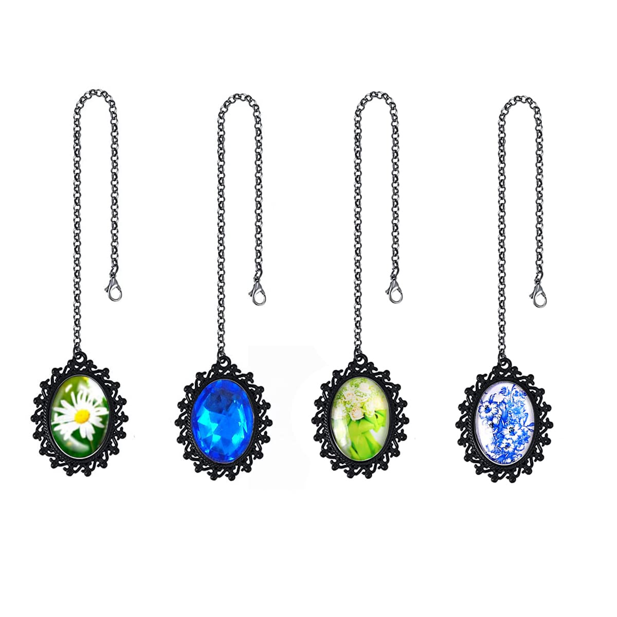 2 Pack DIY Graduation Cap Photo Charms - Blank Metal Oval Dual Photo Frame with Tassel for Graduation Cap Decorations | Perfect for Graduation Parties, School Events & Memory Keepsakes