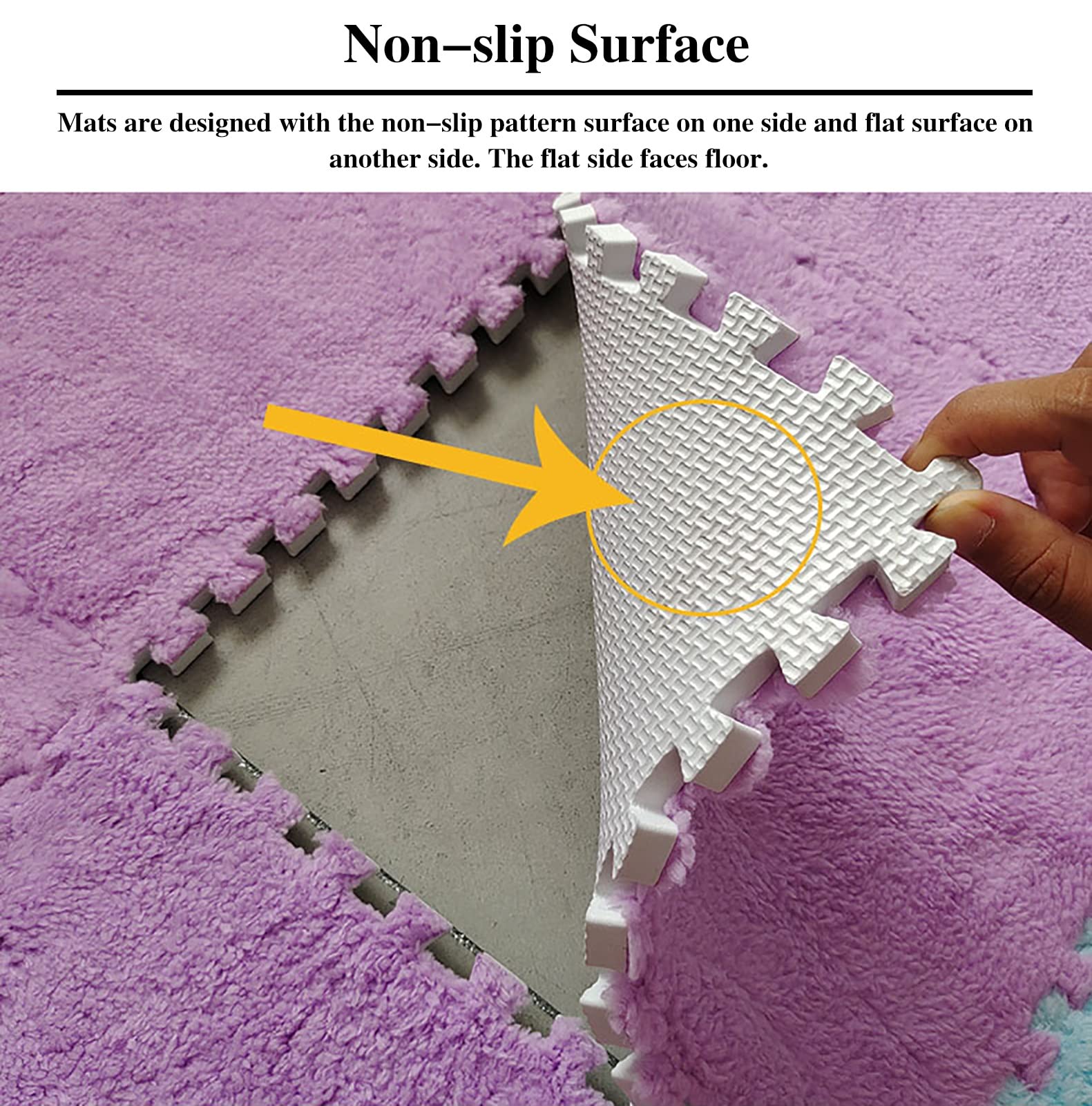 Soft Plush Interlocking Foam Floor Mats - Non-Toxic EVA Foam Puzzle Tiles for Kids Playroom, Nursery, Bedroom & Living Room - Shaggy Fluffy Area Rug (20-Piece Set, Style 3) - Perfect for Playtime, Learning & Home Decor