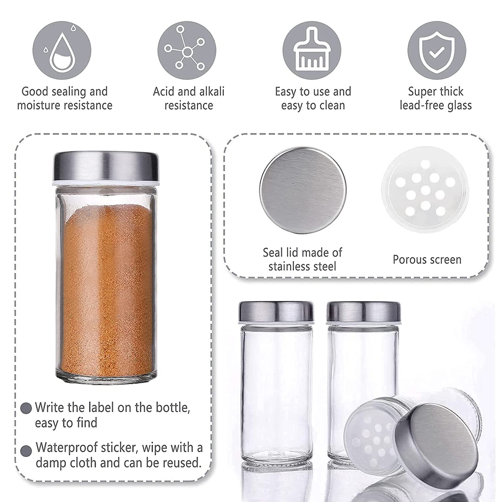 PUPPYCUTE 20-Piece Rotating Spice Rack Organizer with Jars - Stainless Steel Revolving Spice Storage for Kitchen Cabinet & Countertop - Perfect for Organizing Seasonings, Herbs, and Cooking Essentials