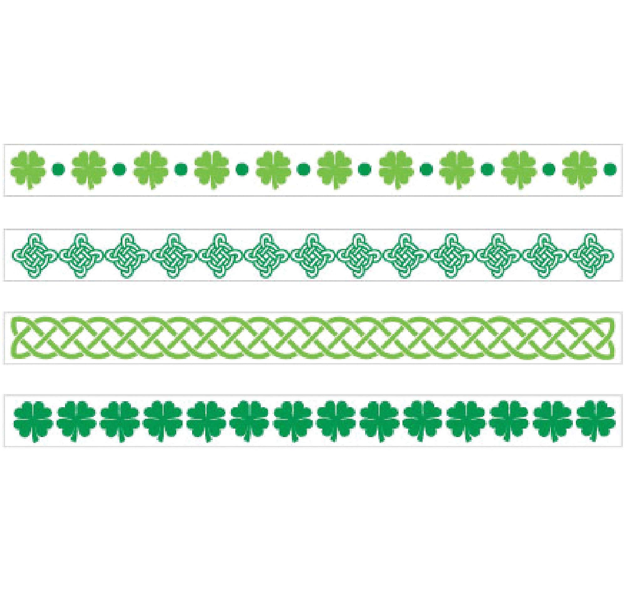 St. Patrick's Day Temporary Tattoo Bracelets - 24 Pack Green Shamrock Party Favors for Kids & Adults - 1