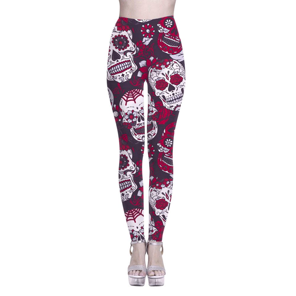 LISTHA Women's Skull Print Yoga Leggings - High Waisted Stretchy Workout Pants for Gym, Running & Fitness | Comfortable & Breathable for Yoga, Pilates & Daily Wear