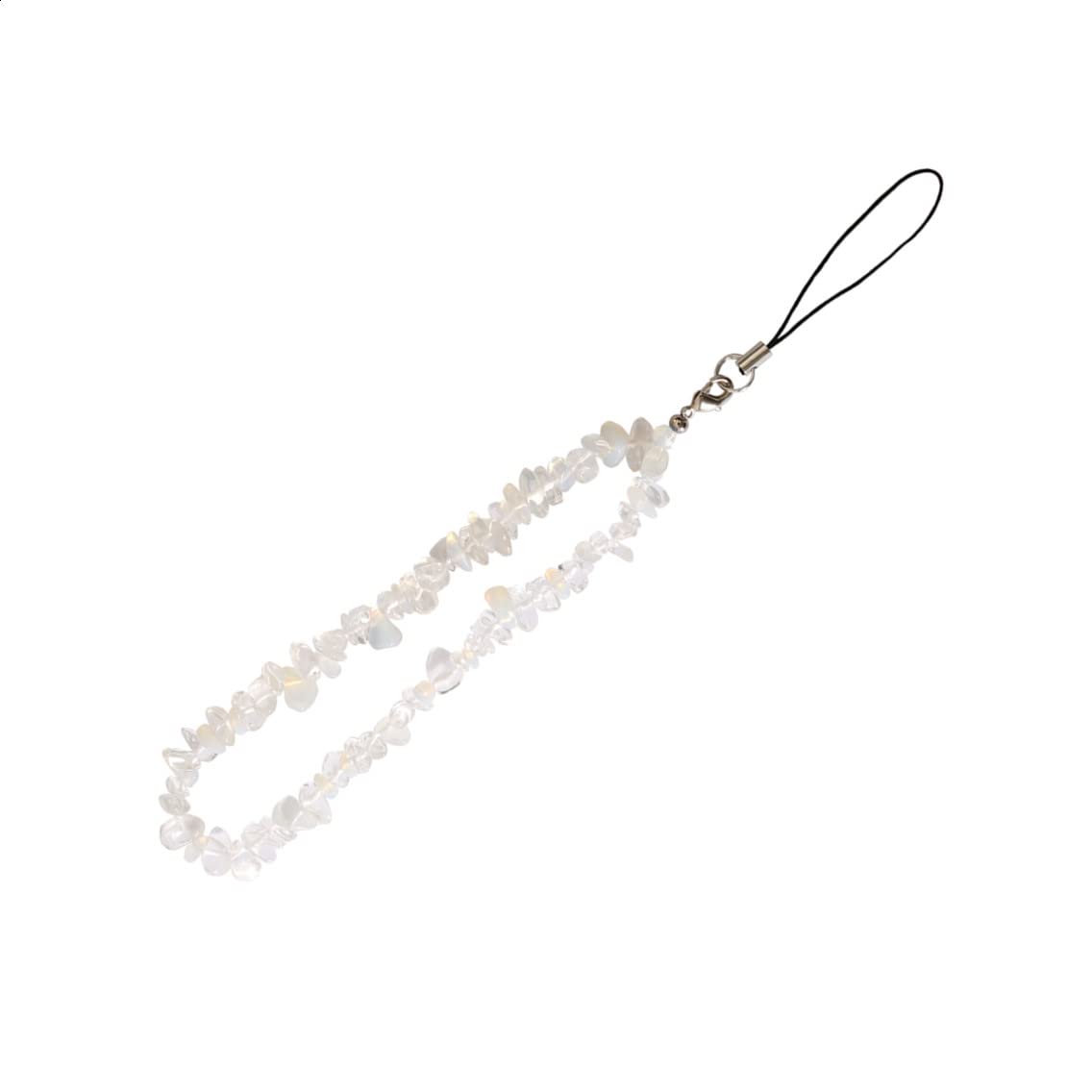 Natural Gemstone Phone Charms & Lanyard - Elegant Wrist Strap for Cell Phones & AirPods - Perfect Gift for Women & Girls (White) | Great for Everyday Use, Work, School & Travel Accessories