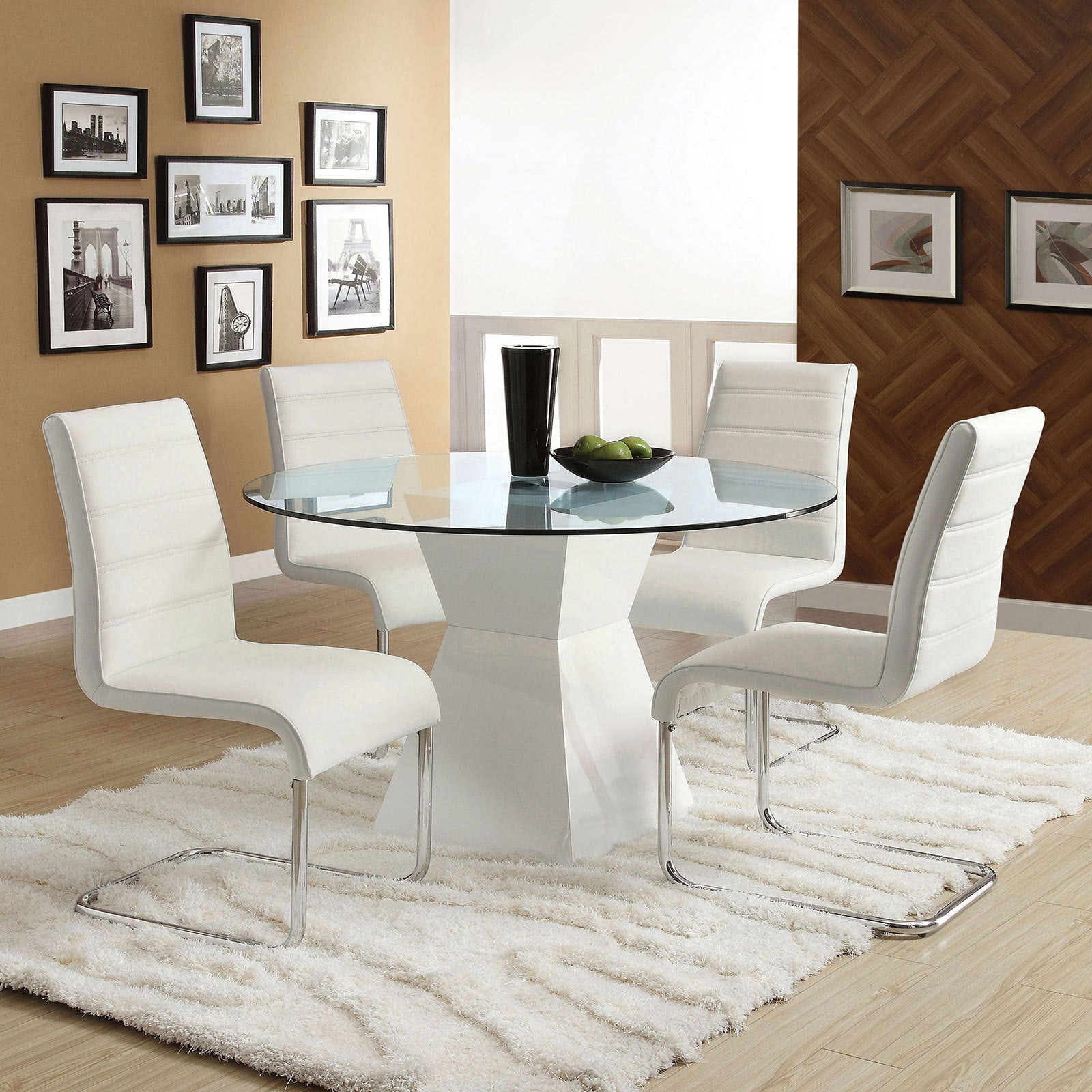 Modern White Faux Leather 2-Piece Side Chair Set - Metal Chrome Legs for Kitchen, Dining Room, Office & Living Room - Comfortable Seating for Home & Office Use