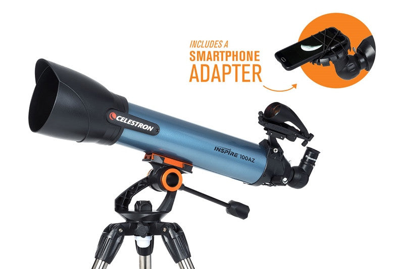 Celestron Inspire 100AZ Refractor Telescope - 100mm Aperture Astronomy Telescope for Adults & Beginners - Perfect for Stargazing, Moon Observation & Astrophotography