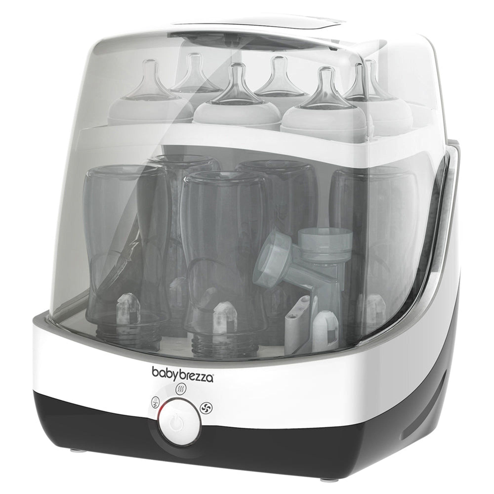 Baby Brezza Superfast Baby Bottle Sterilizer and Dryer - White | Fast 5-Minute Sterilization & Drying | Perfect for Newborns, Breast Pump Parts & Pacifiers | Nursery & Daycare Essential