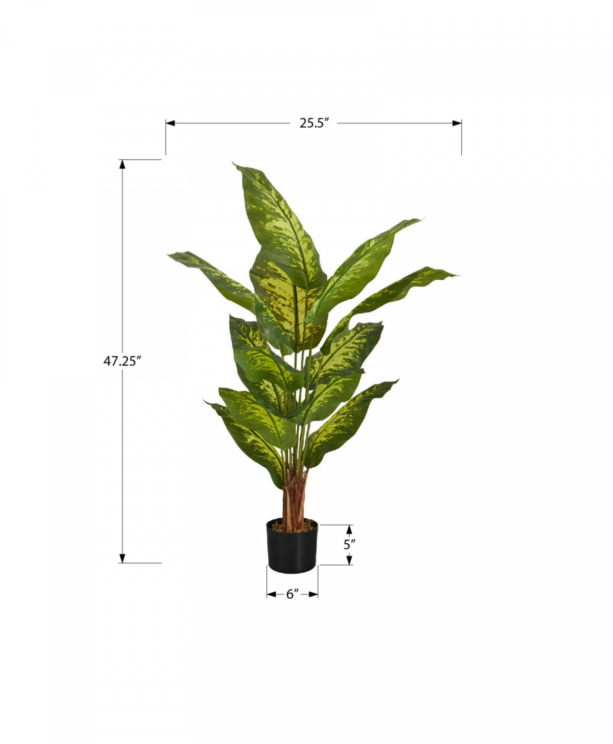 47 Evergreen Artificial Plants in 5 Black Pots - Realistic Fake Greenery for Home Decor, Office, Living Room, Bedroom & Indoor Spaces