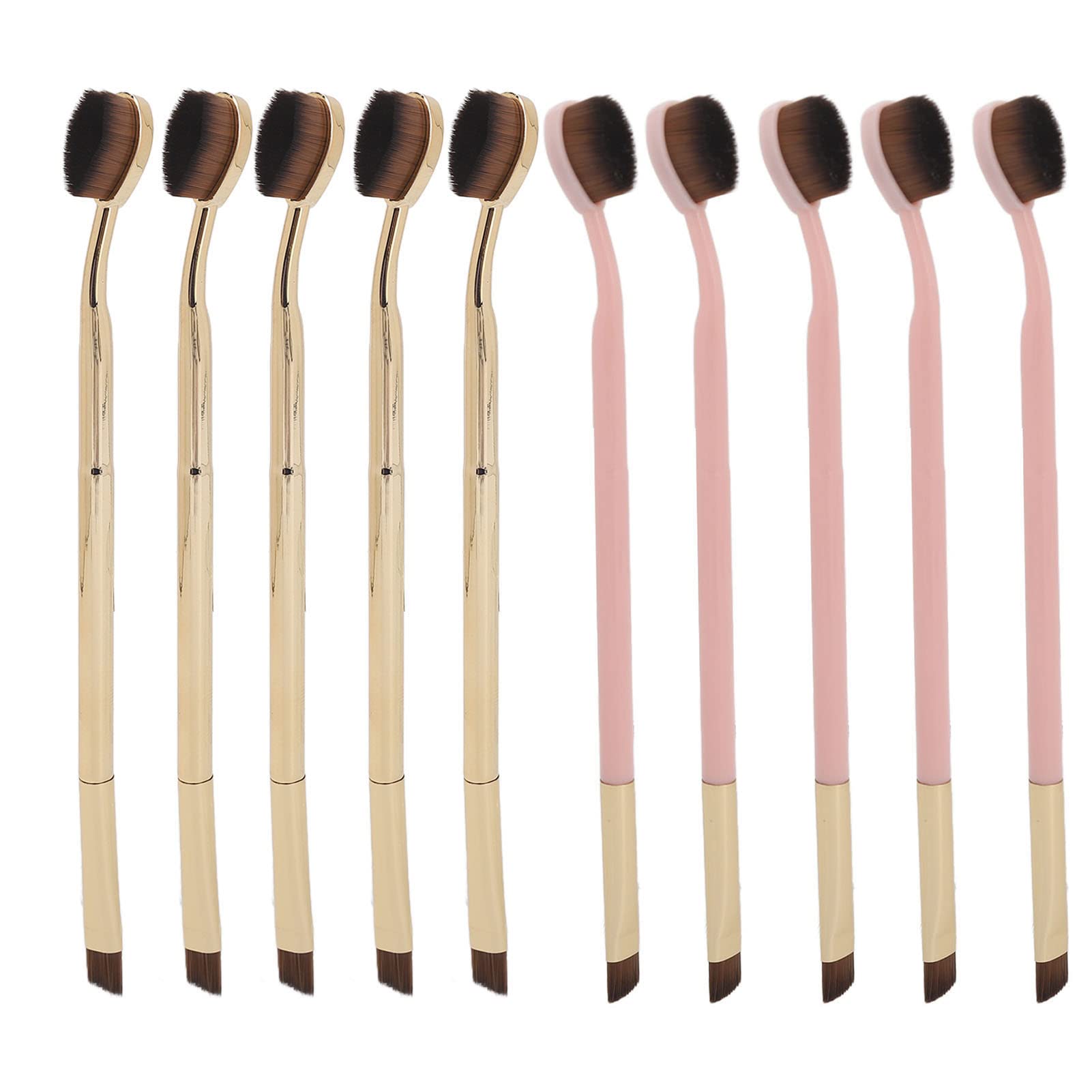 Double Head Makeup Brush Set - 10pcs Nylon Ergonomic for Beauty & Daily Use