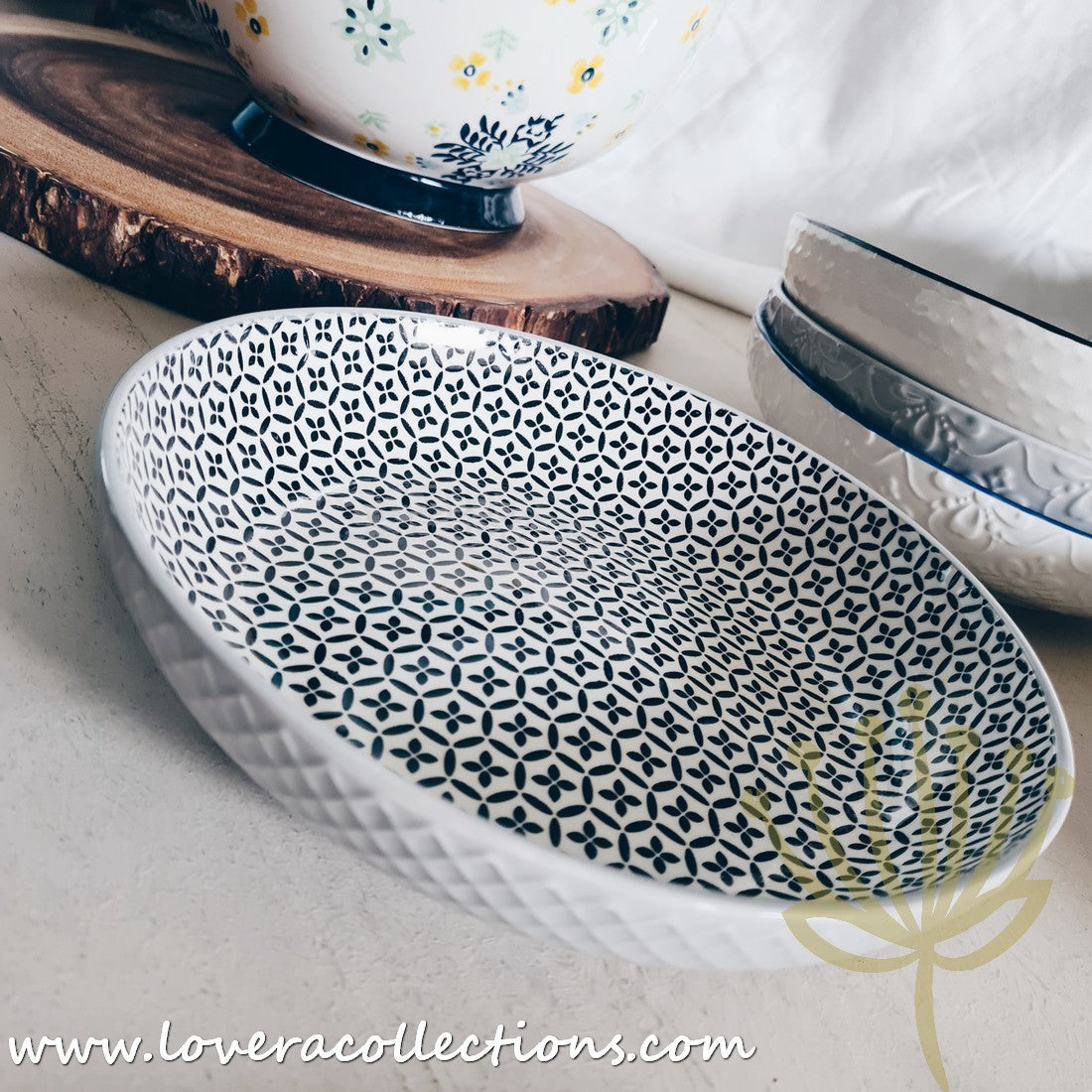 White Waves Assorted Prints Pasta Dish Set - 50% Off + Buy 1 Get 1 Free - Perfect for Dinner Parties & Italian-Themed Decor