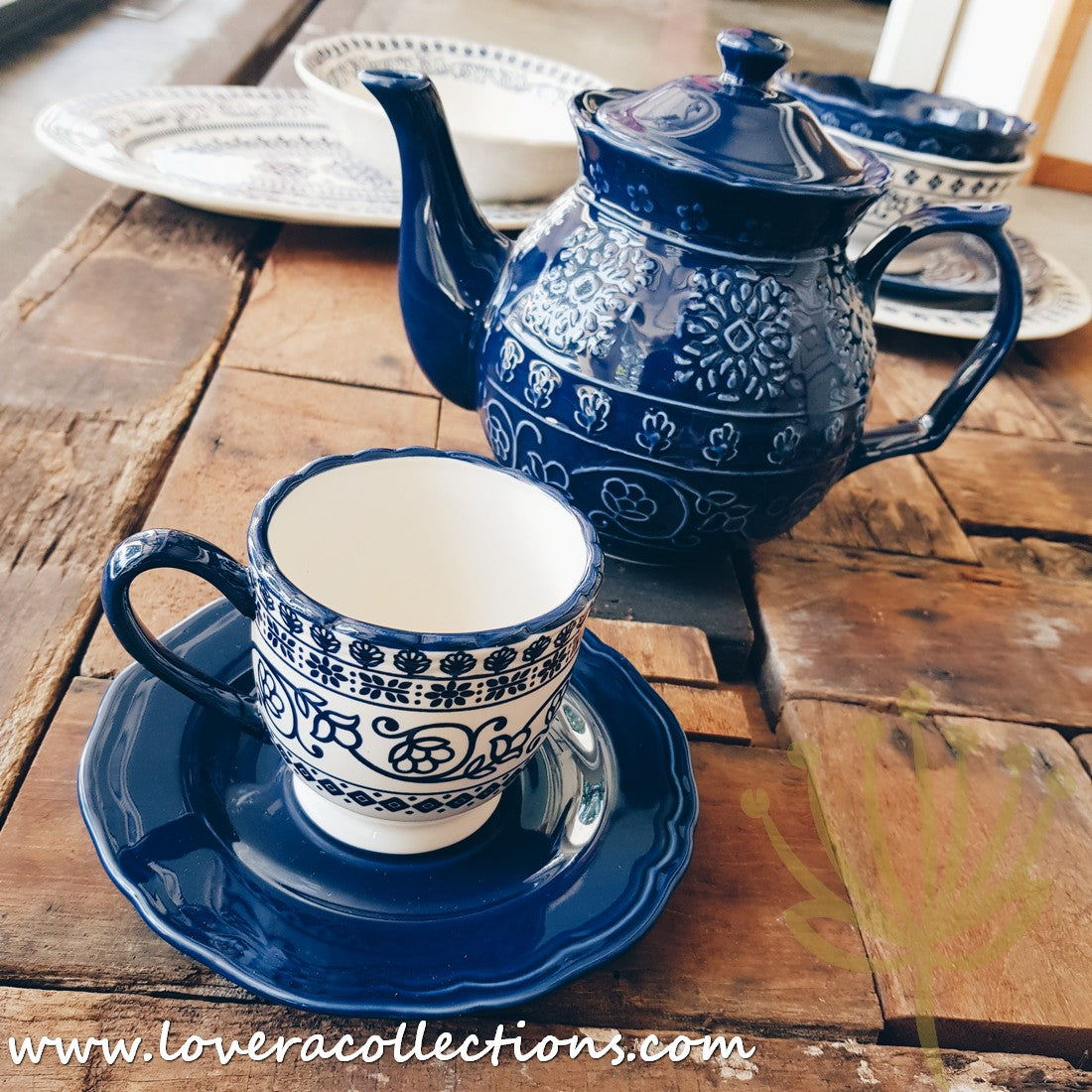 Adelaide Blue & White Dinnerware Set - Elegant Ceramic Plates, Bowls & Serving Dishes for Dining & Entertaining | Perfect for Dinner Parties, Family Meals & Special Occasions