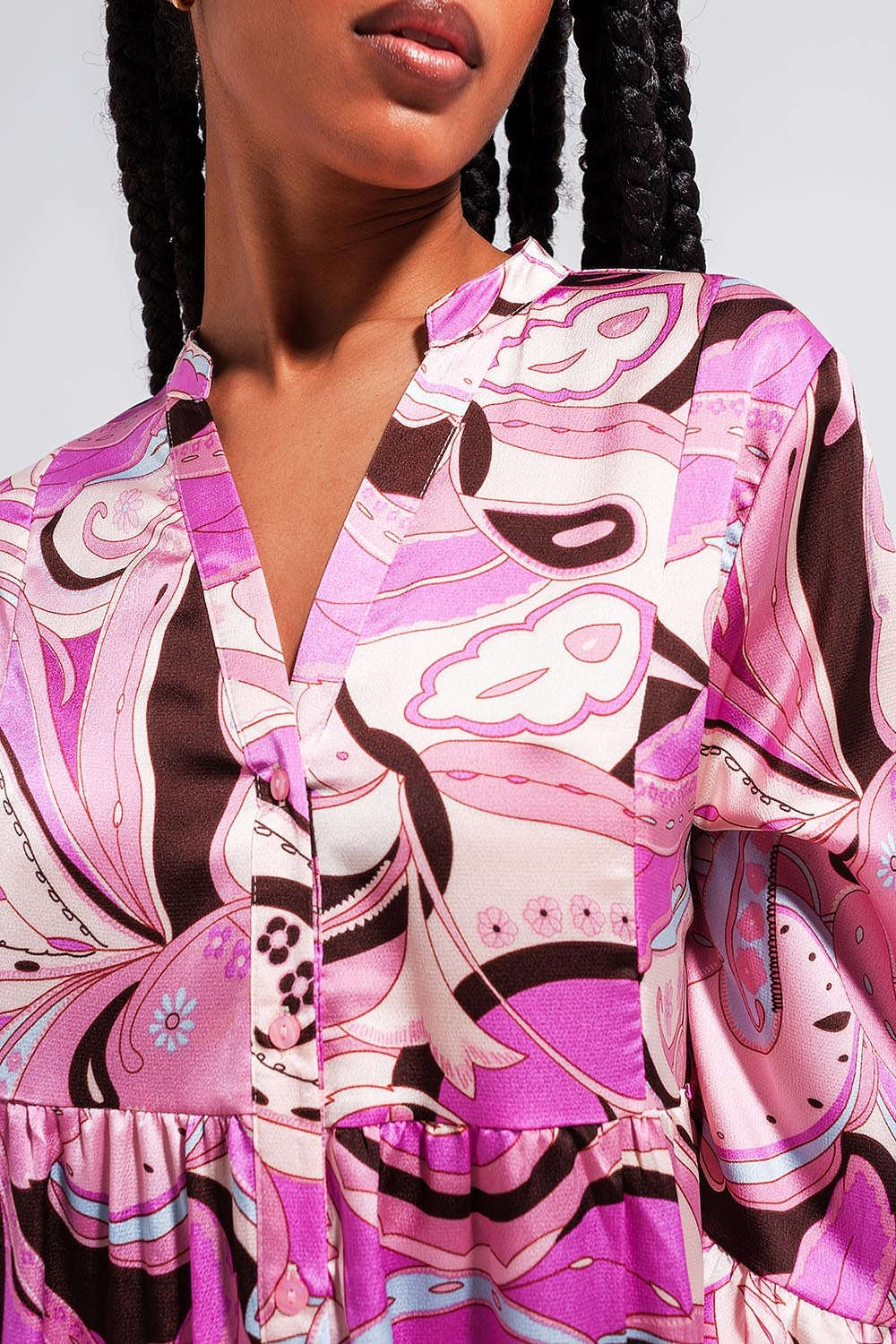 Women's 3/4 Sleeve Pink Robe - Soft & Comfortable Loungewear for Relaxing at Home