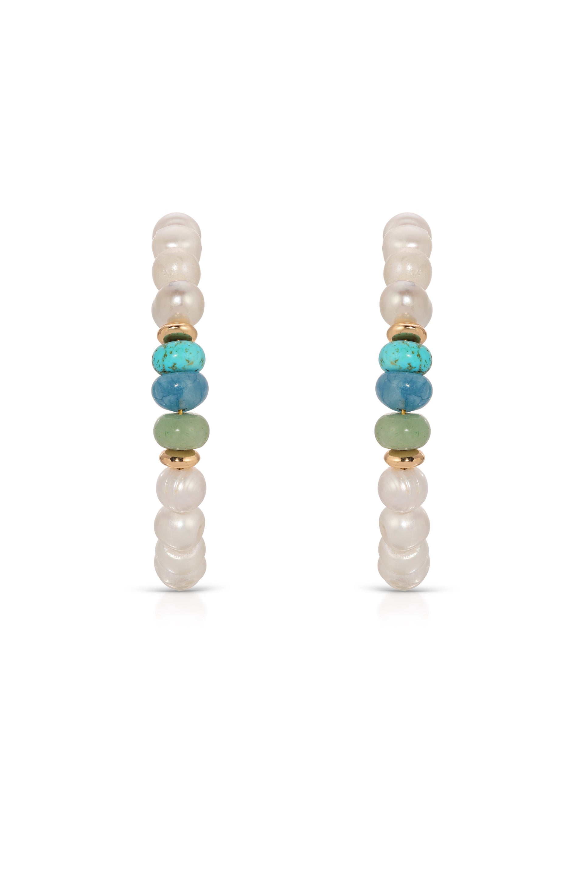Stylish Pearl and Gemstone Hoop Earrings for Women - Perfect for Beach Vacations, Summer Outfits & Boho Fashion
