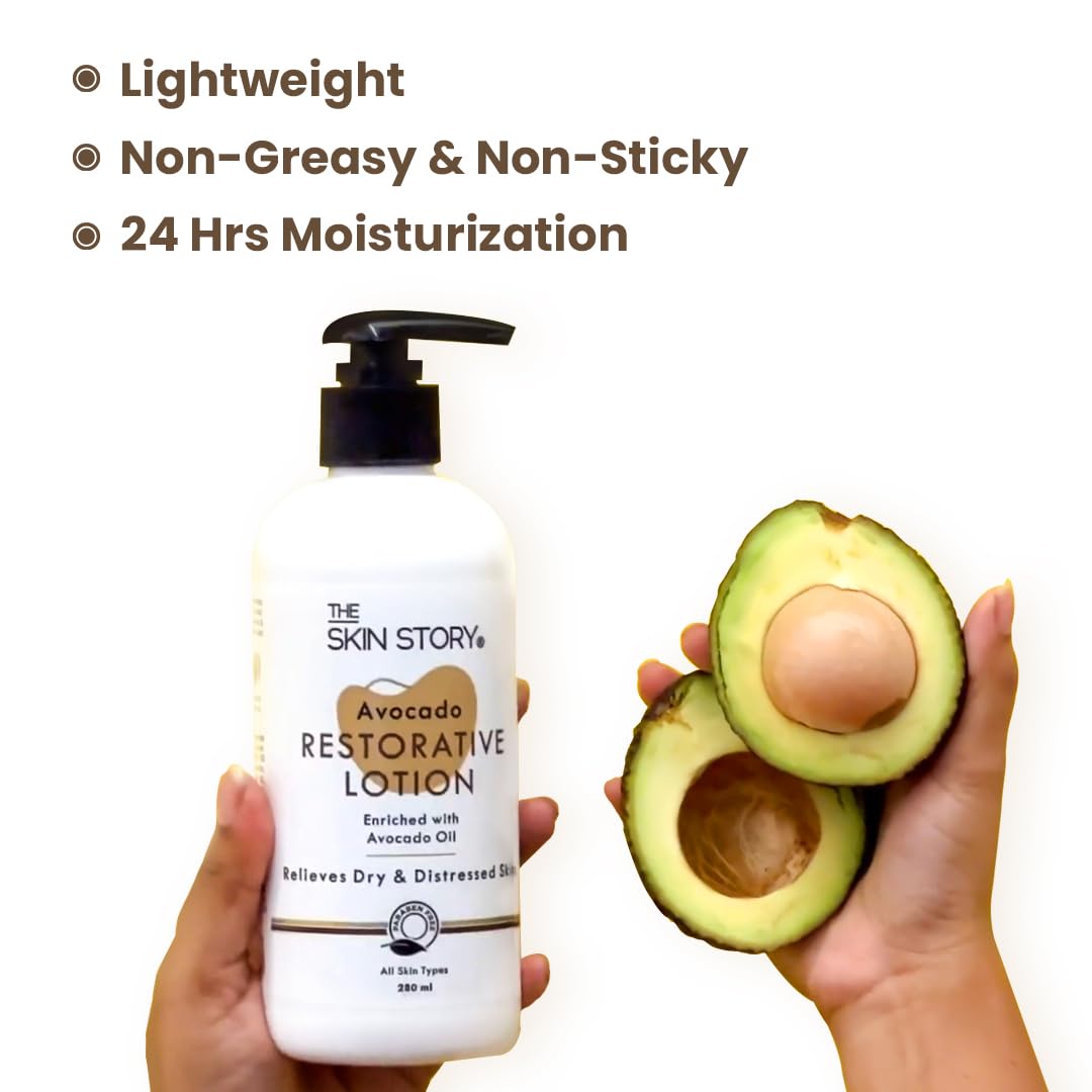 Avocado Restorative Body Lotion for Dry Skin - Deep Hydration & Daily Repair with Shea Butter & Macadamia Nut Oil | Age-Defying Moisturizer | Long-Lasting 280ml | Perfect for Daily Skincare Routine & Winter Dryness Relief
