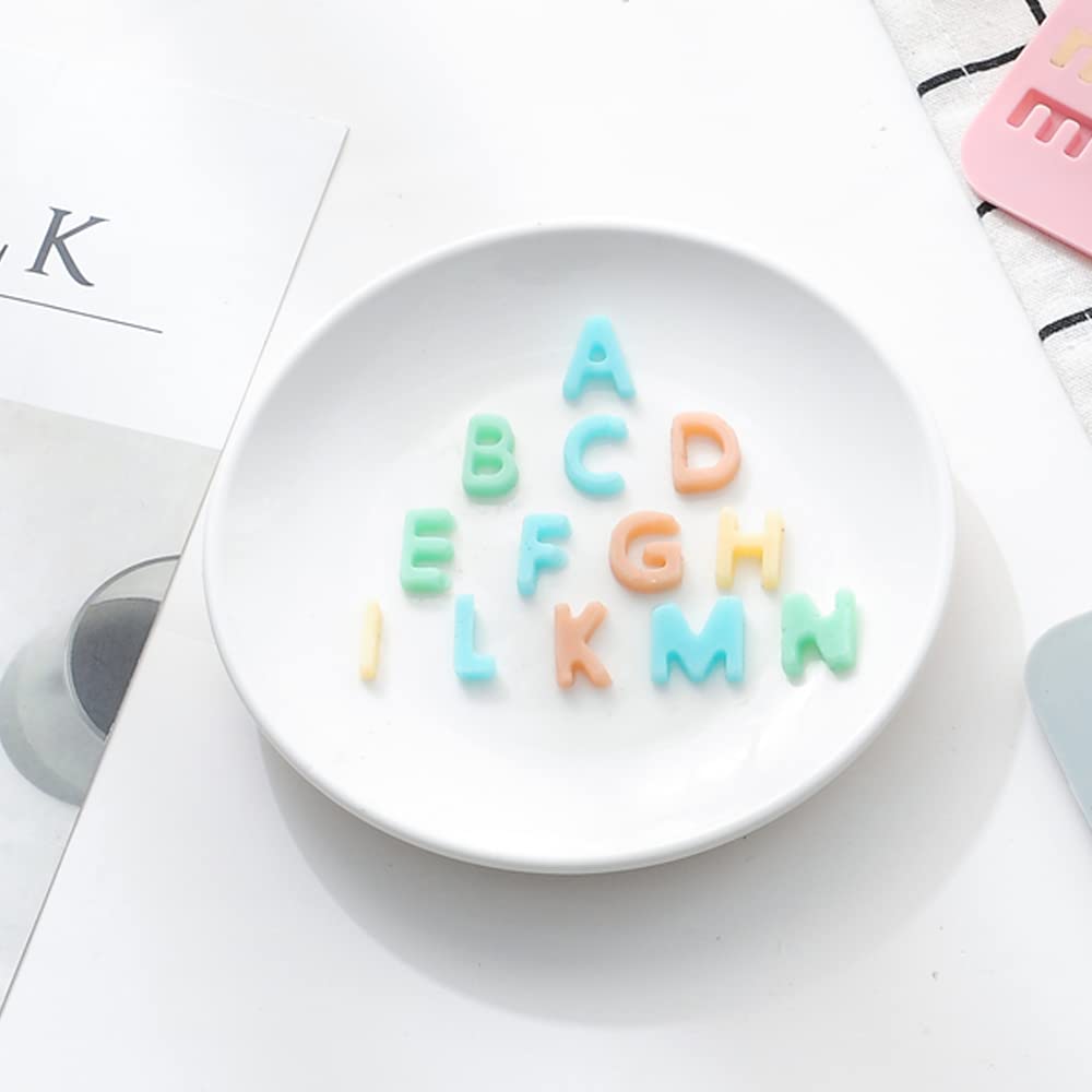 Verdental Silicone Alphabet Letter Molds & Number Candy Molds Set of 2 - Non-Stick Chocolate, Gummy, Ice Cube Molds for Birthday Cake Decorations (Blue) - Perfect for DIY Desserts, Party Treats & Baking Crafts