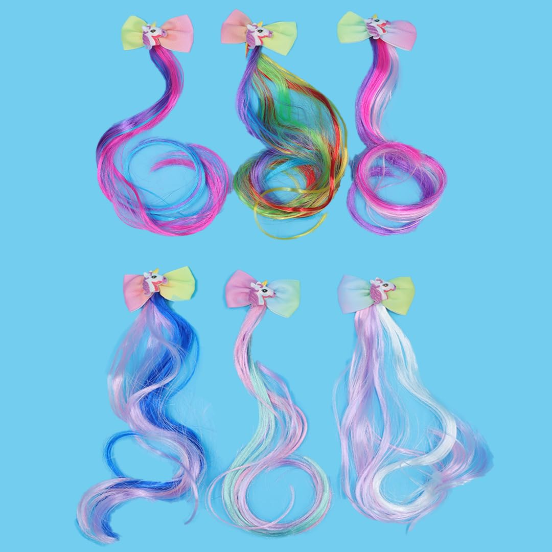 Colorful Unicorn Hair Clips for Girls - 6pc Myra Collection - Perfect for School & Parties