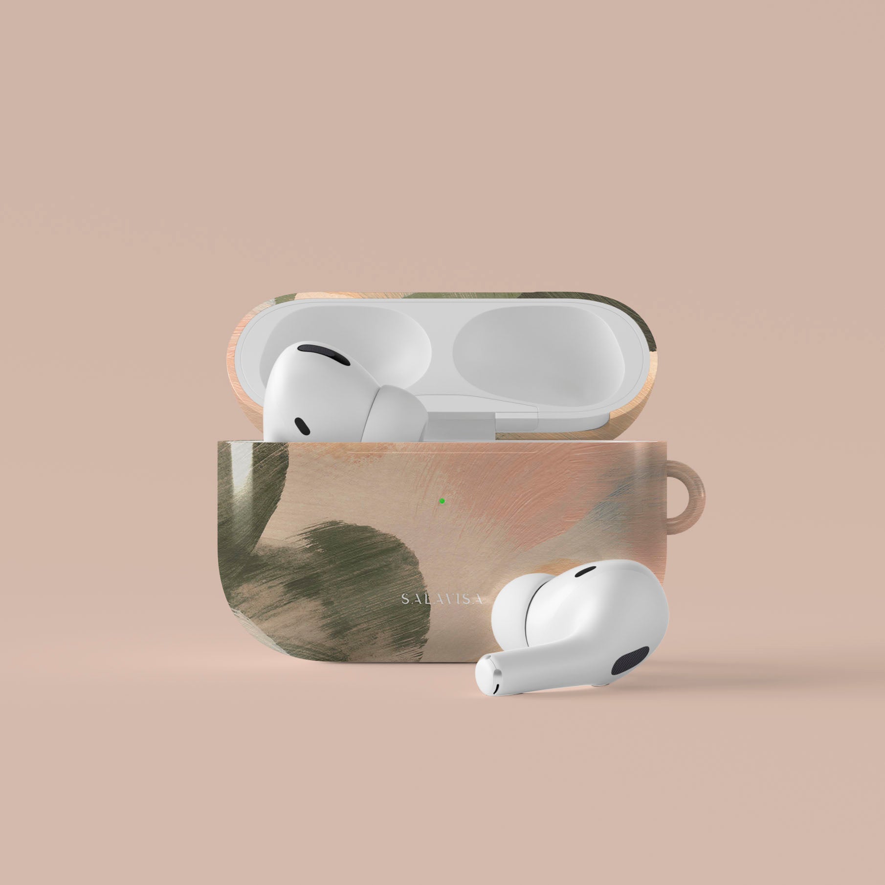 Minimalist Beige AirPods Case - Slim Protective Cover for AirPods 1/2/3 & Pro - Soft Silicone Shockproof Case with Keychain for Everyday Use, Travel & Gym