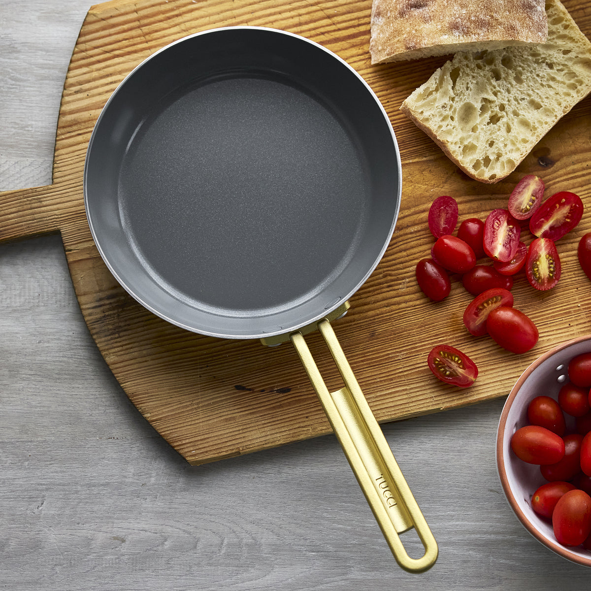 Stanley Tucci™ 11-Piece Stainless Steel & Ceramic Nonstick Cookware Set with Cookbook | Champagne Handles | Perfect for Home Cooking & Professional Kitchens