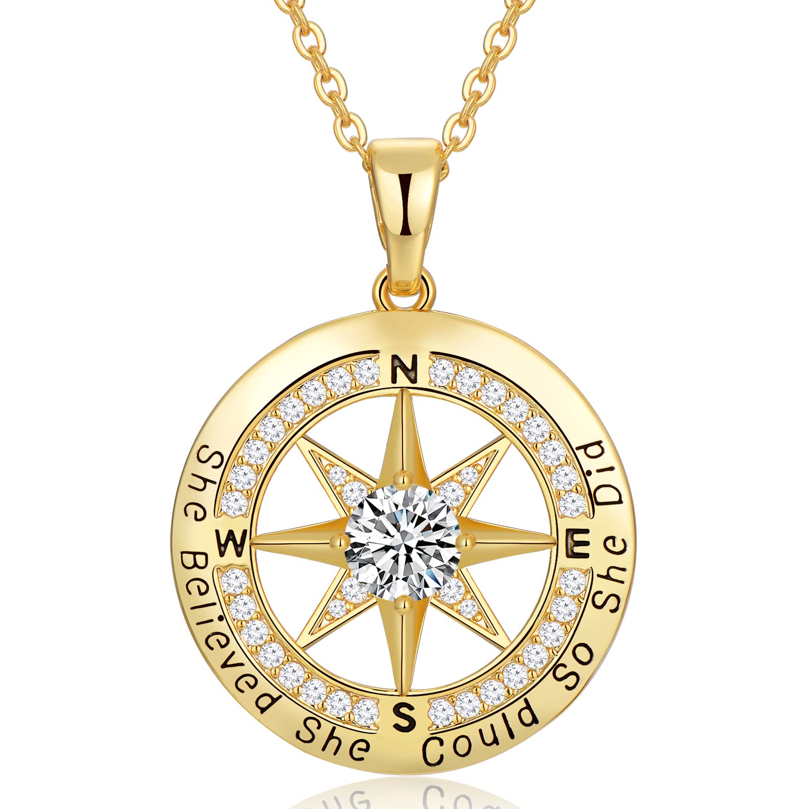 2024 Graduation Gifts for Women - S925 Sterling Silver Compass Necklace for Girls, College & High School Graduation Jewelry | Perfect Gift for Wife, Girlfriend, Sister, Daughter, Niece | Elegant Everyday Wear & Special Occasion Jewelry