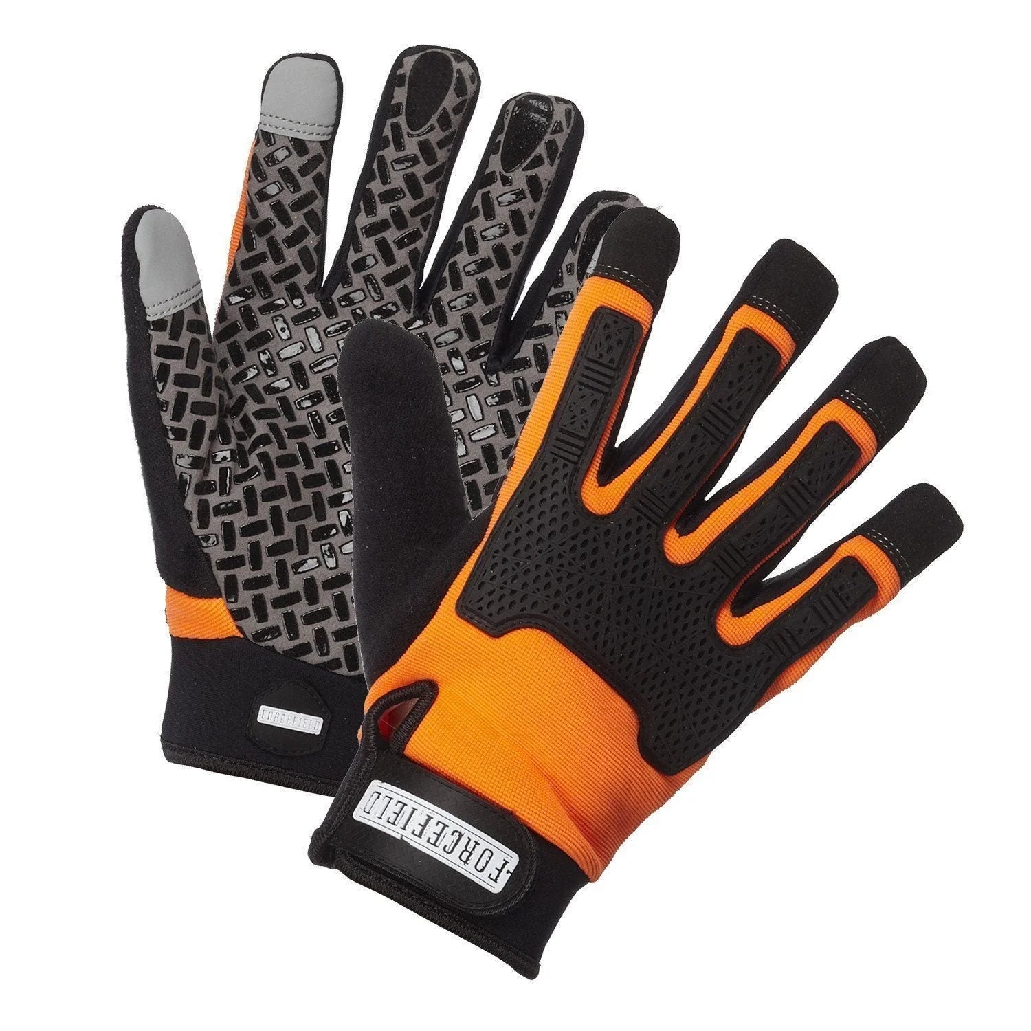 FORCEFIELD Grip Mechanic's Glove with TPR Knuckle Bumper - Durable Work Gloves for Automotive Repair, Construction & DIY Projects - Perfect for Mechanics, Builders & Handymen