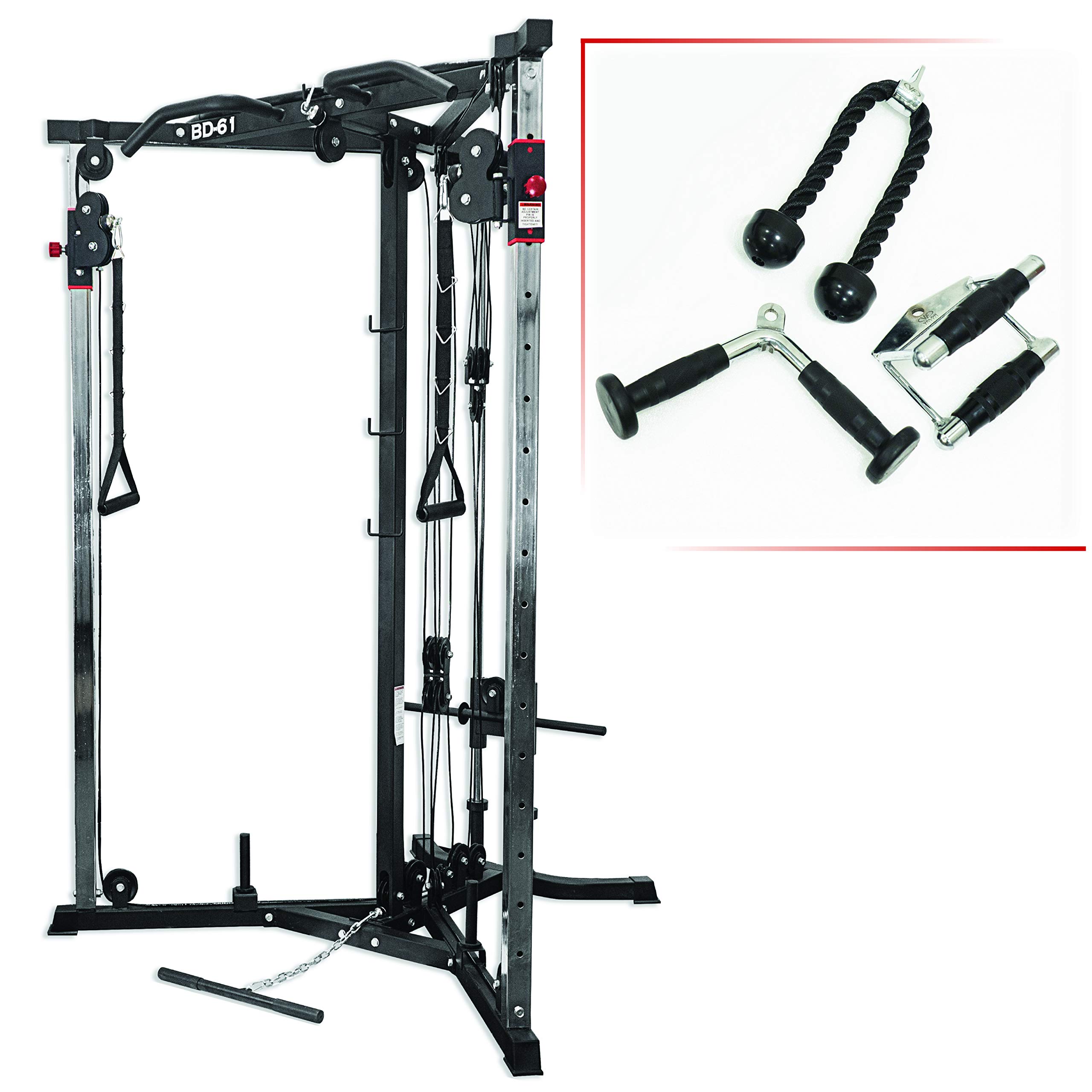 Valor Fitness Cable Crossover Machine - 17 Adjustable Positions with Pull Up Bars & Optional Attachments | 200 lb Plate Loaded Pulley System for Home Gym Strength Training | Perfect for Full-Body Workouts, Muscle Building & CrossFit Training