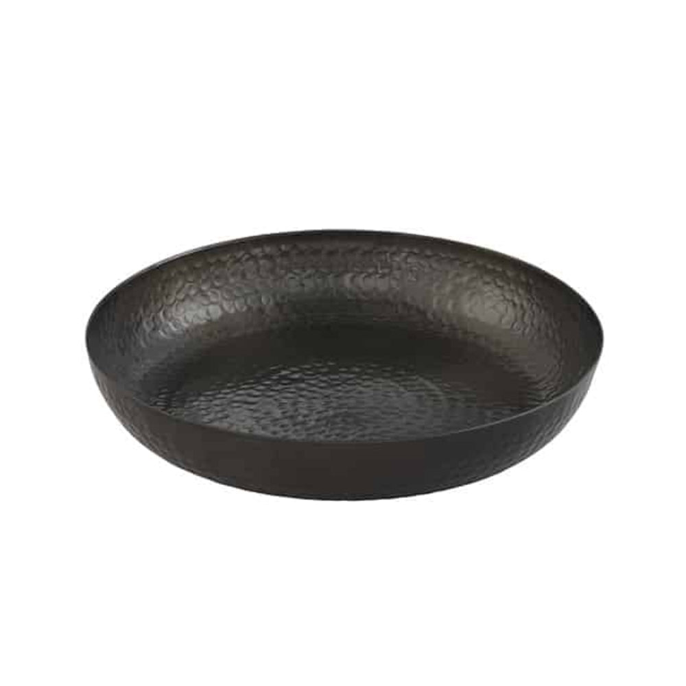 American Metalcraft 14-Inch Black Hammered Aluminum Seafood Serving Tray - Perfect for Buffets, Catering, and Party Appetizers